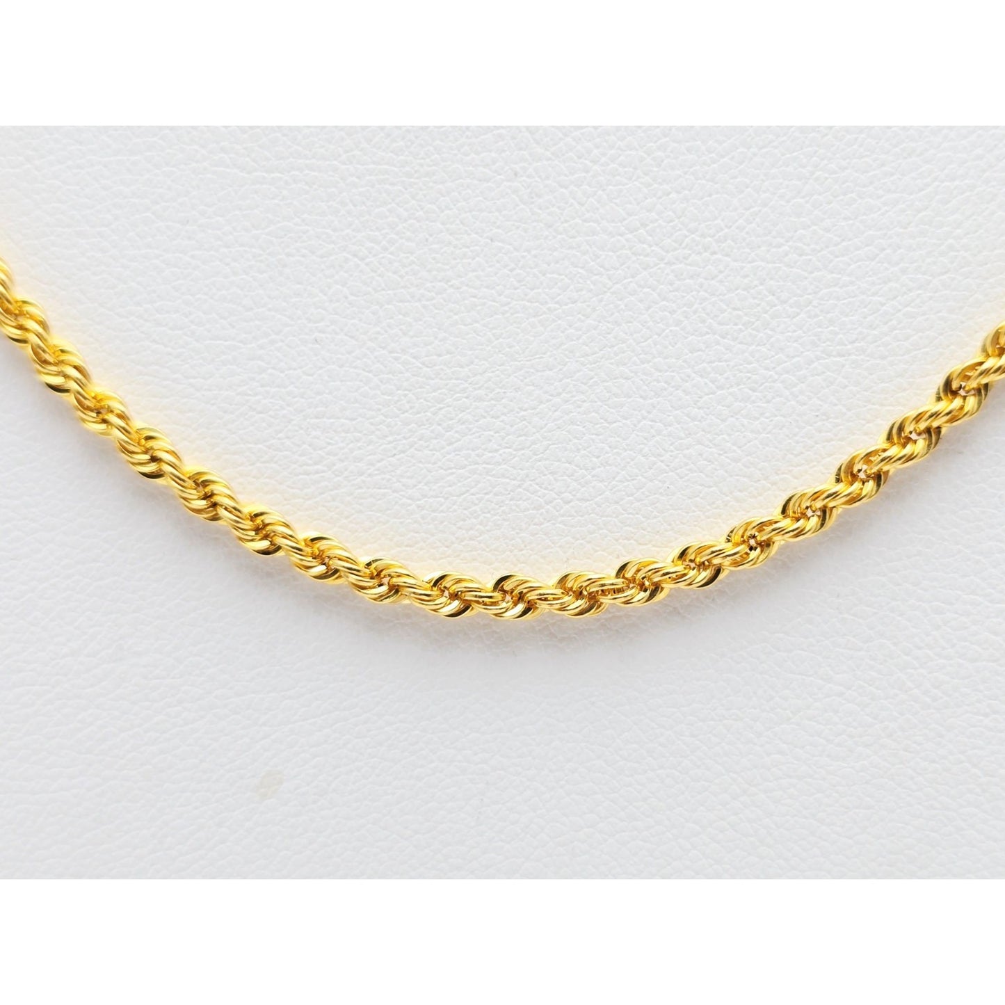 21K Yellow Gold Rope Chain Necklace