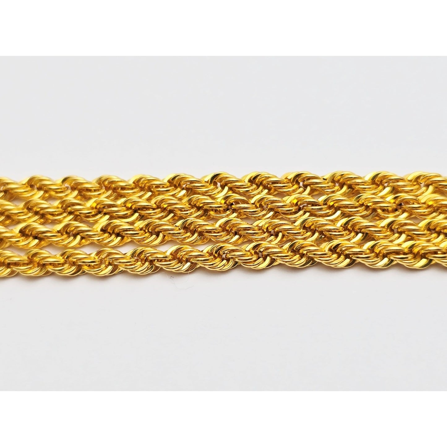 21K Yellow Gold Rope Chain Necklace