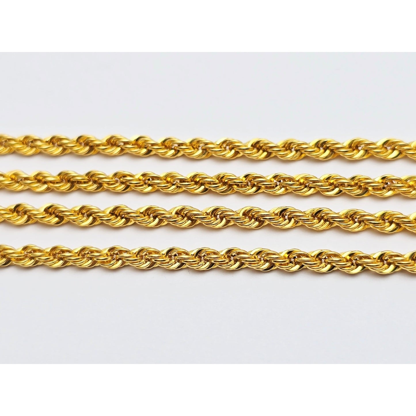 21K Yellow Gold Rope Chain Necklace