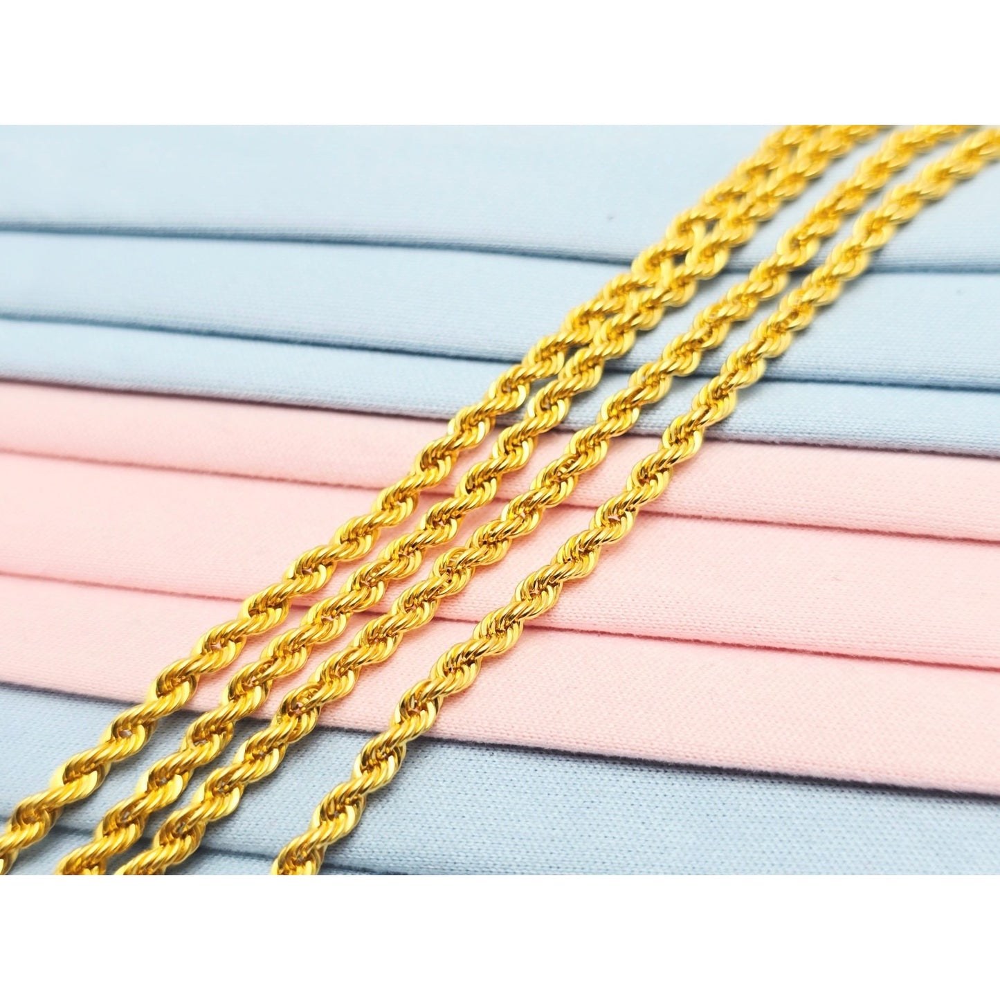 21K Yellow Gold Rope Chain Necklace