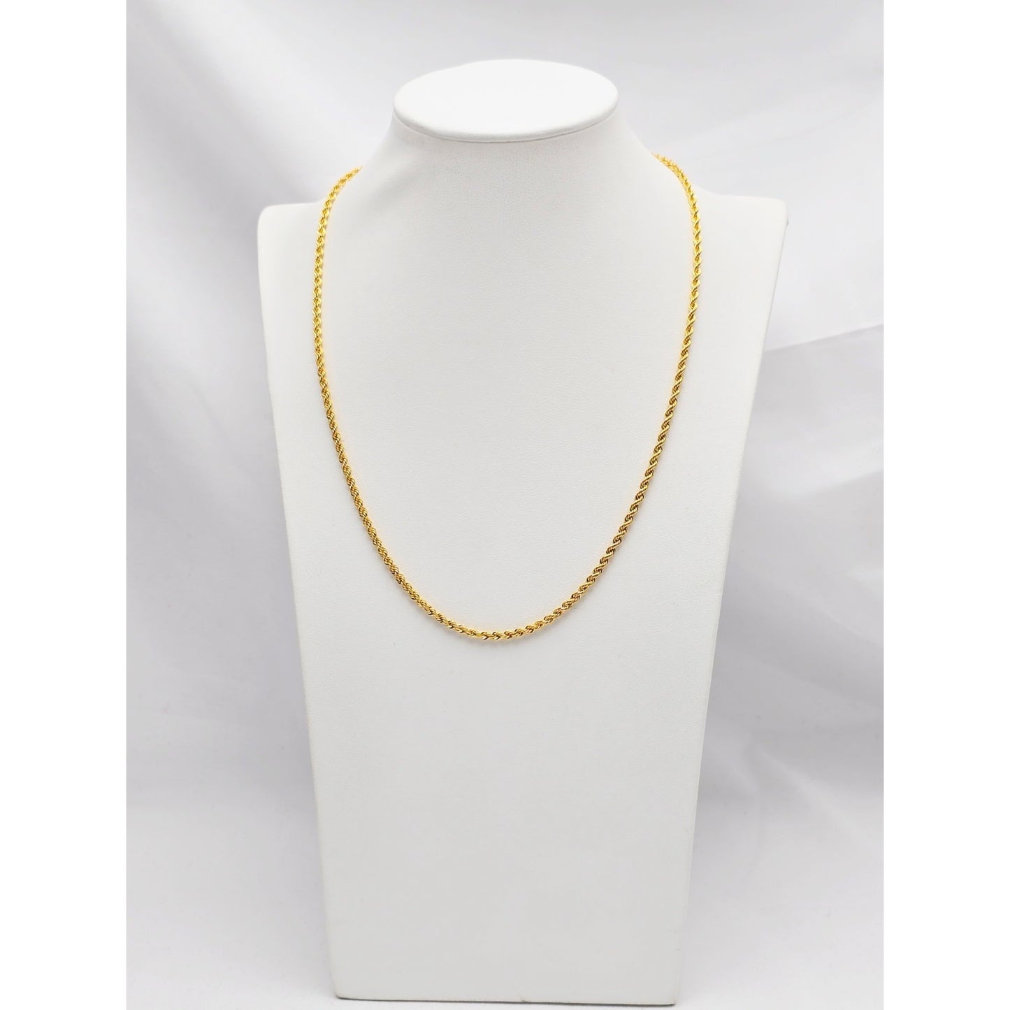 21K Yellow Gold Rope Chain Necklace