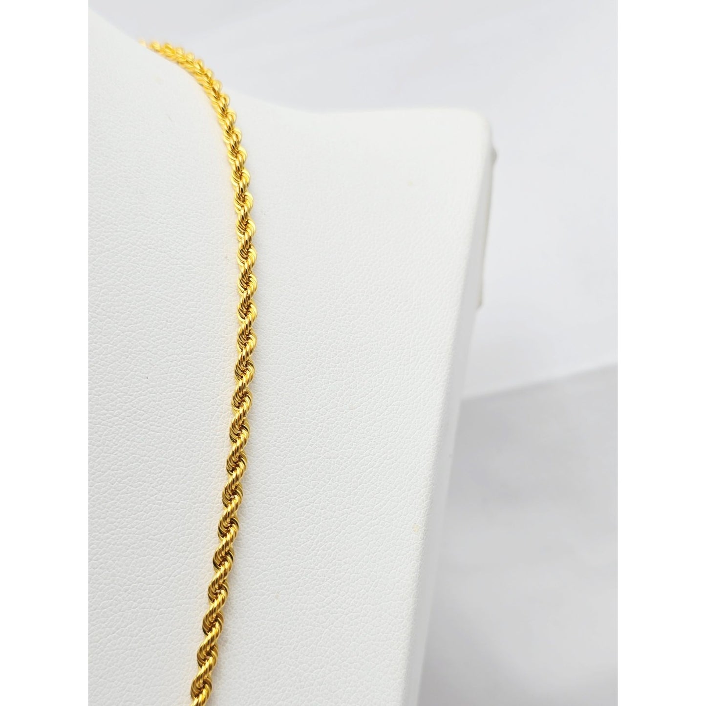 21K Yellow Gold Rope Chain Necklace