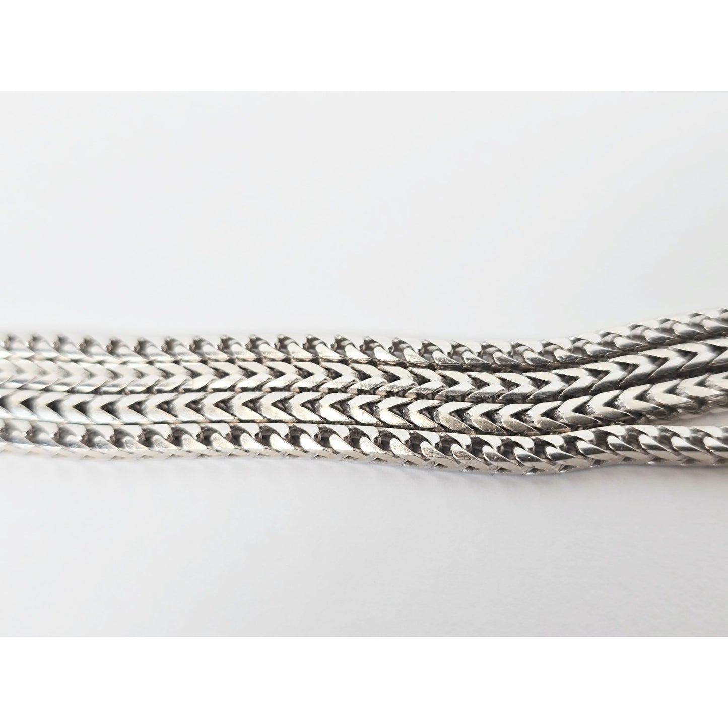 14K White Gold Franco Link Chain Necklace