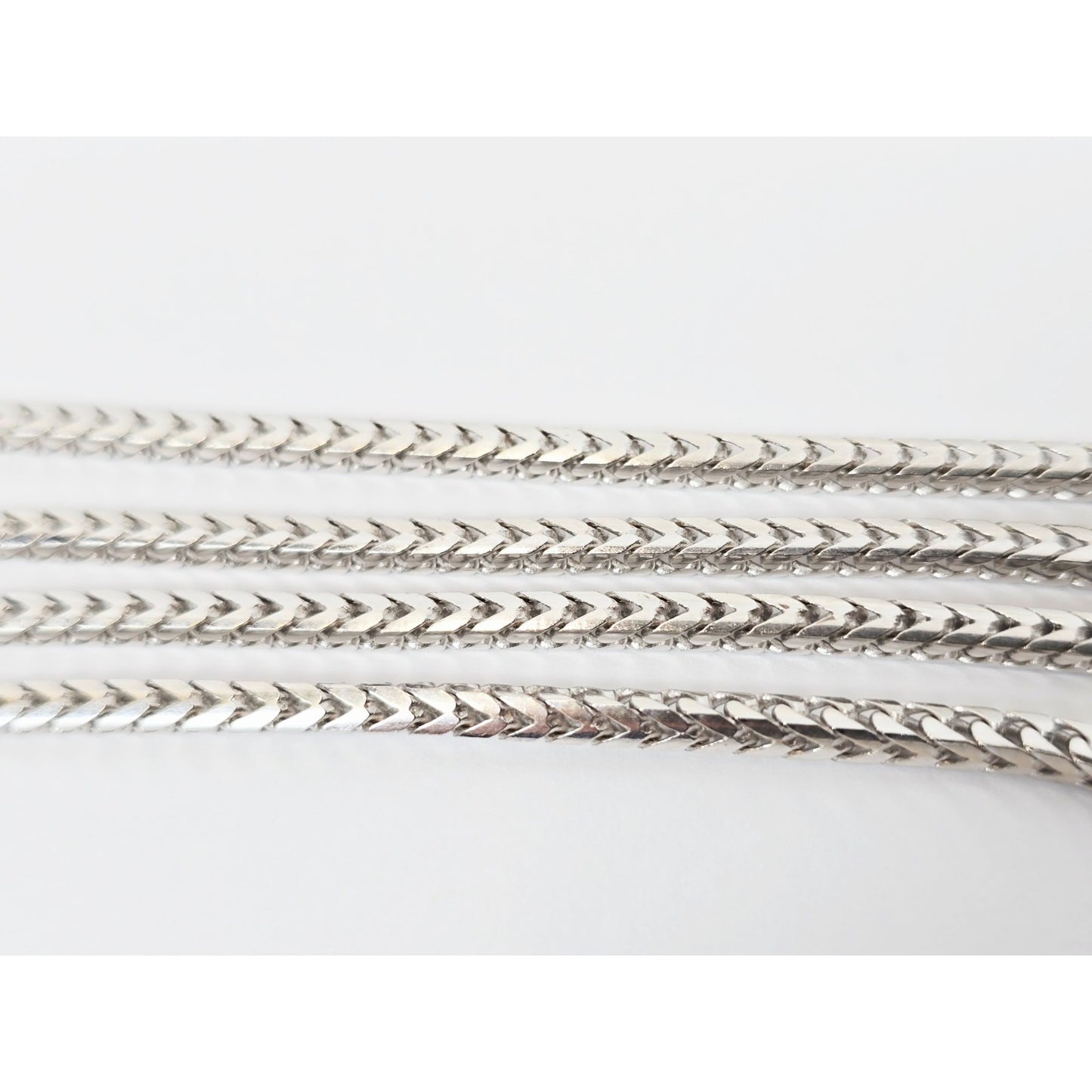 14K White Gold Franco Link Chain Necklace