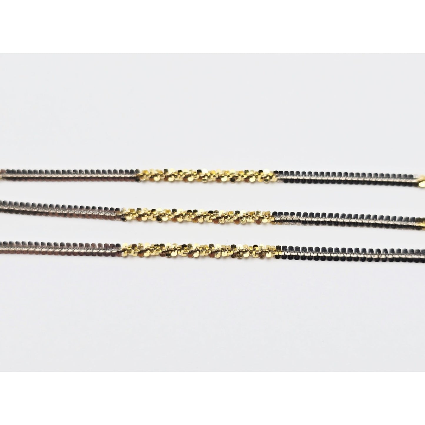 14K Two Tone Gold Twisting Chain Necklace