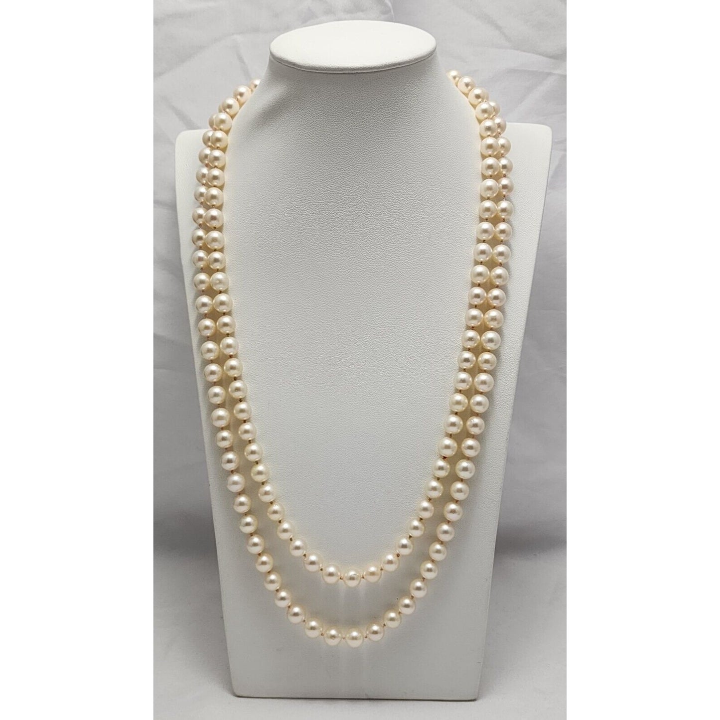 14K Yellow Gold Double Row Pearl, Garnet, Cameo & Jade Chain Necklace