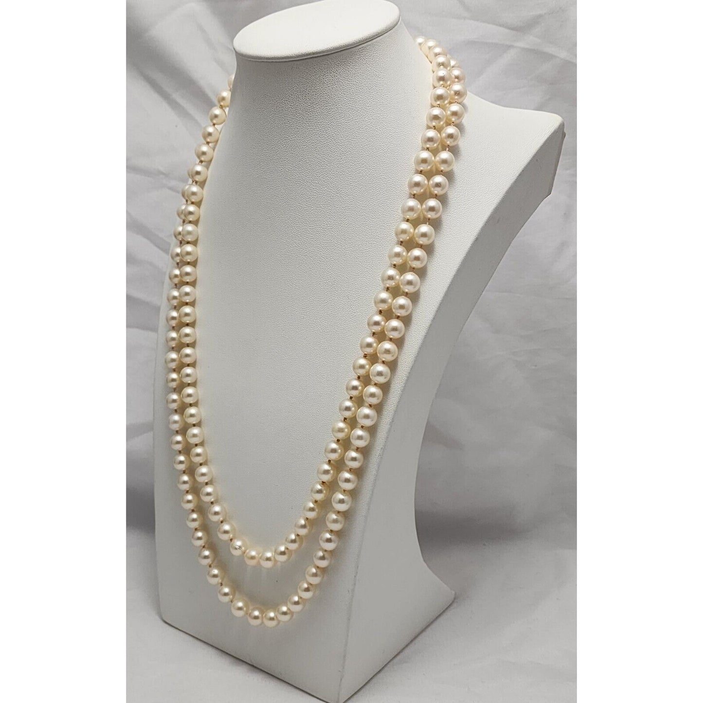 14K Yellow Gold Double Row Pearl, Garnet, Cameo & Jade Chain Necklace