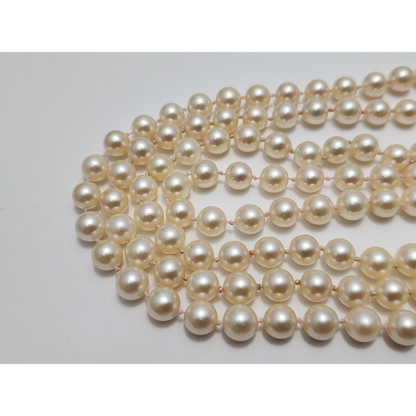 14K Yellow Gold Double Row Pearl, Garnet, Cameo & Jade Chain Necklace