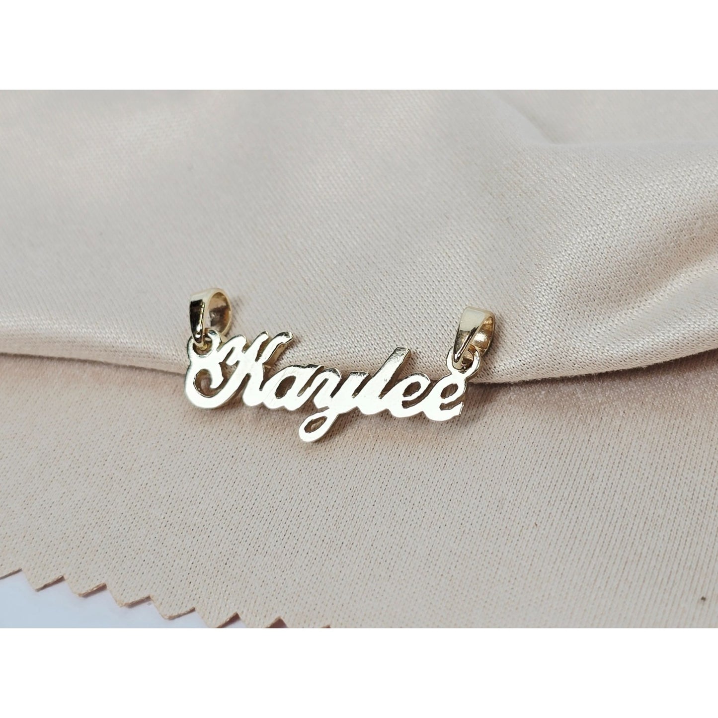 14K Yellow Gold Name Initial "Kaylee" Charm Pendant