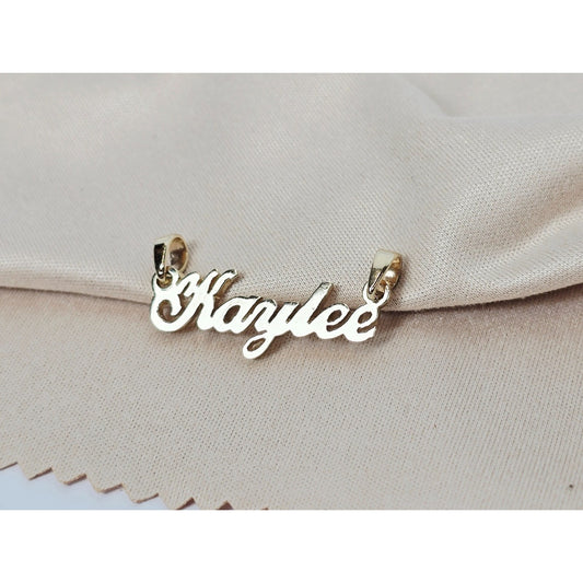 14K Yellow Gold Name Initial "Kaylee" Charm Pendant
