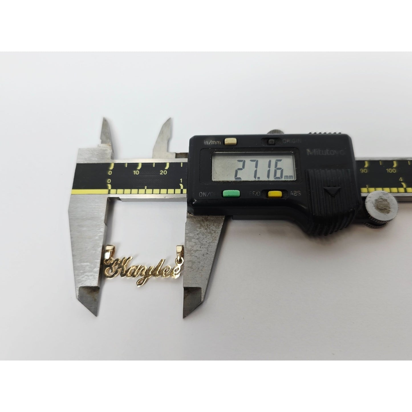 14K Yellow Gold Name Initial "Kaylee" Charm Pendant