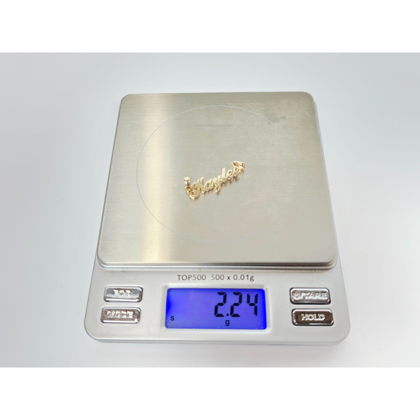 14K Yellow Gold Name Initial "Kaylee" Charm Pendant