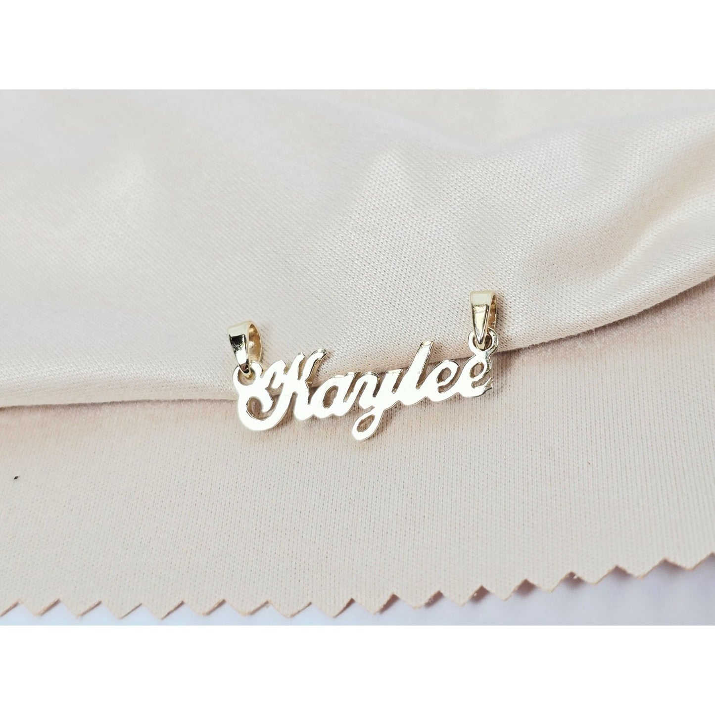 14K Yellow Gold Name Initial "Kaylee" Charm Pendant