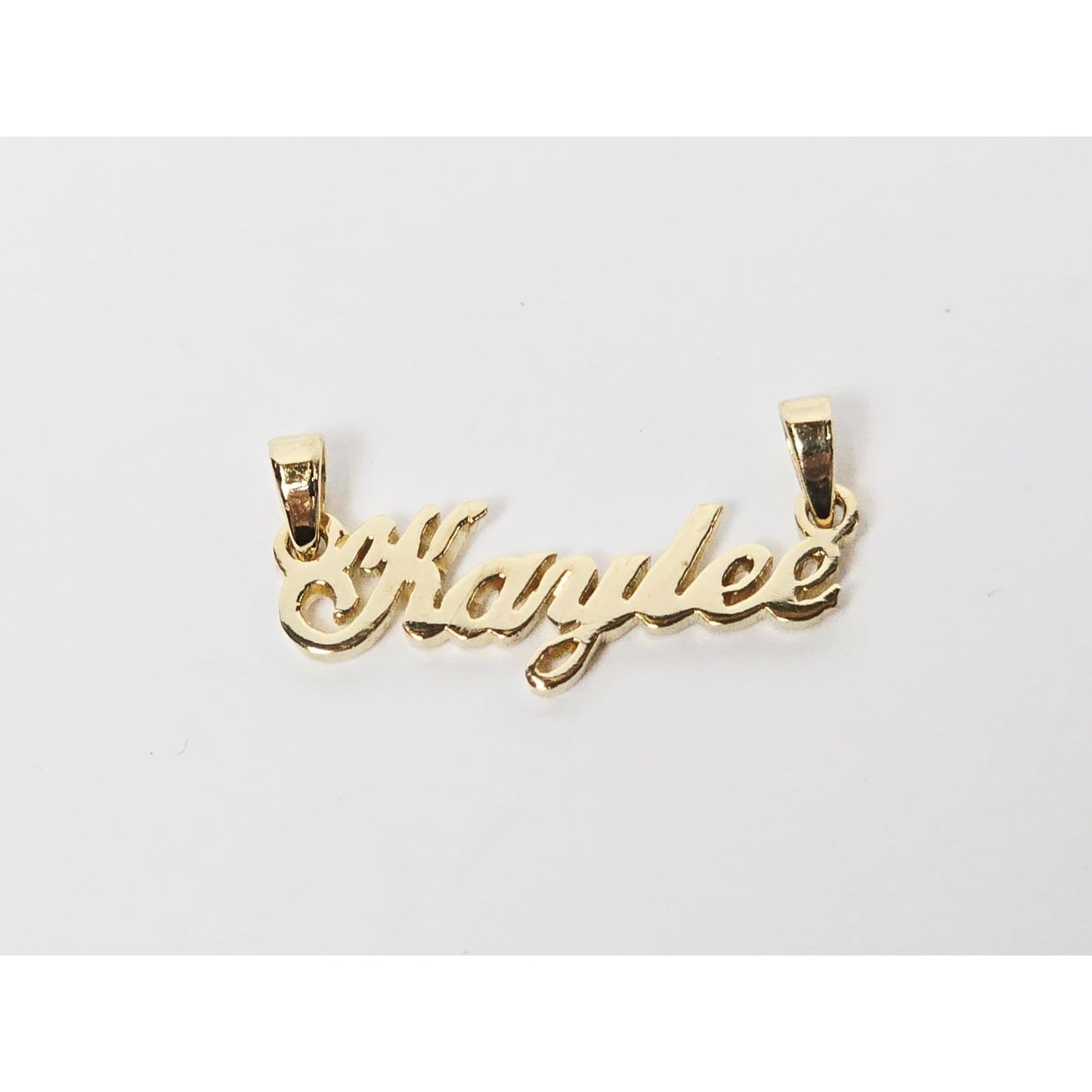 14K Yellow Gold Name Initial "Kaylee" Charm Pendant