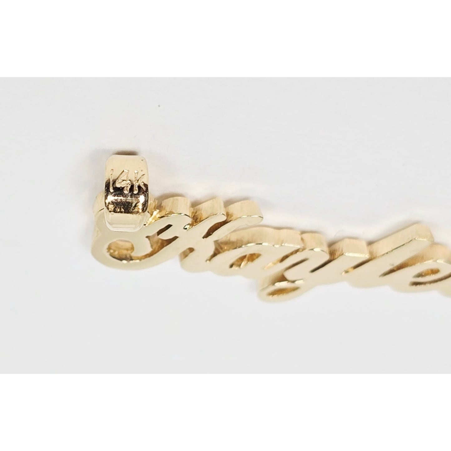 14K Yellow Gold Name Initial "Kaylee" Charm Pendant