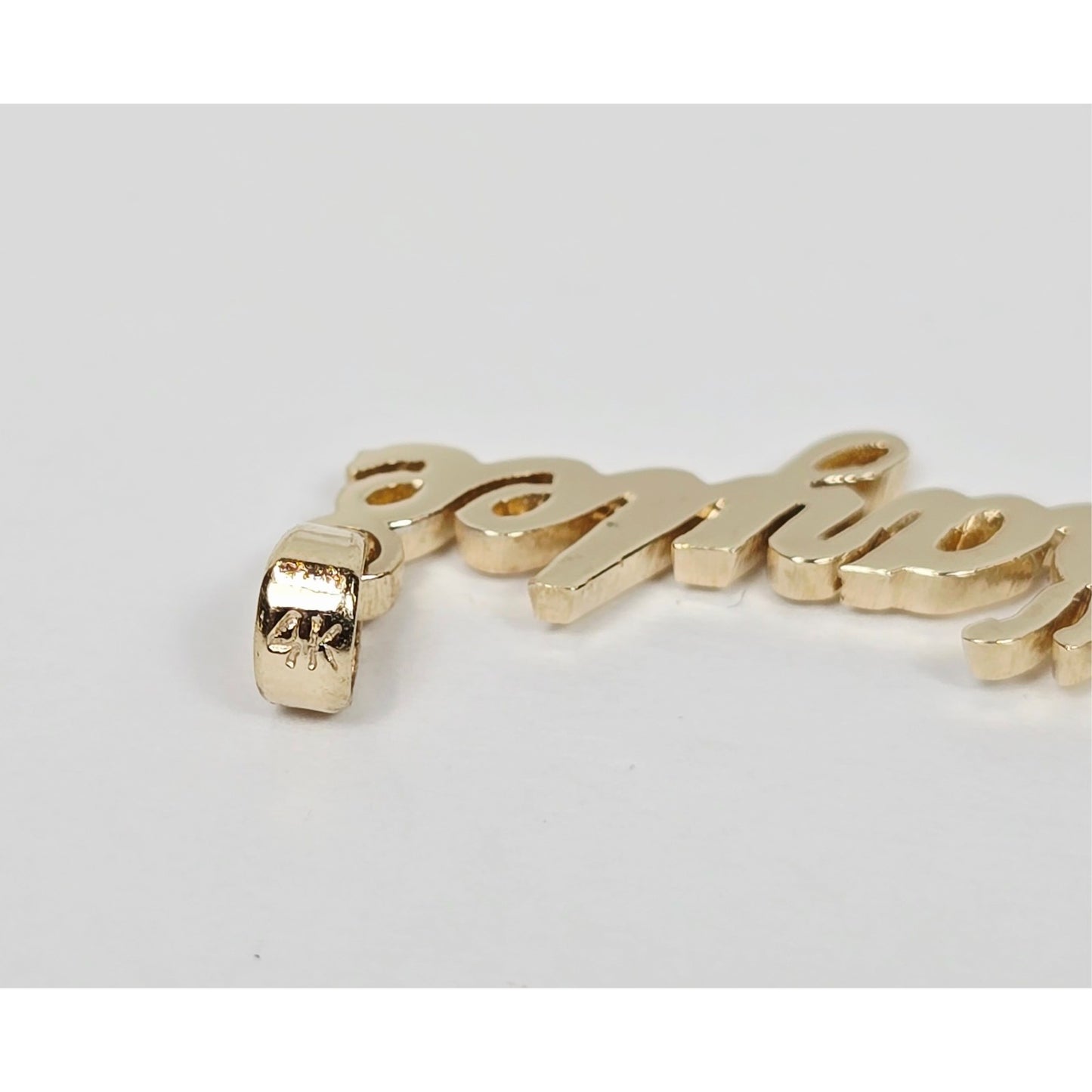 14K Yellow Gold Name Initial "Kaylee" Charm Pendant