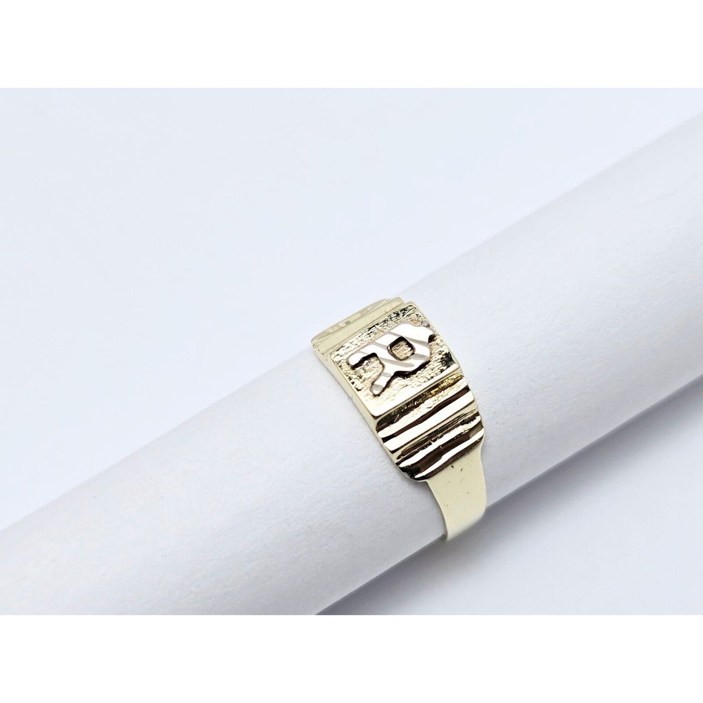 10K Two Tone Gold Initial "R" Toe or Baby Ring