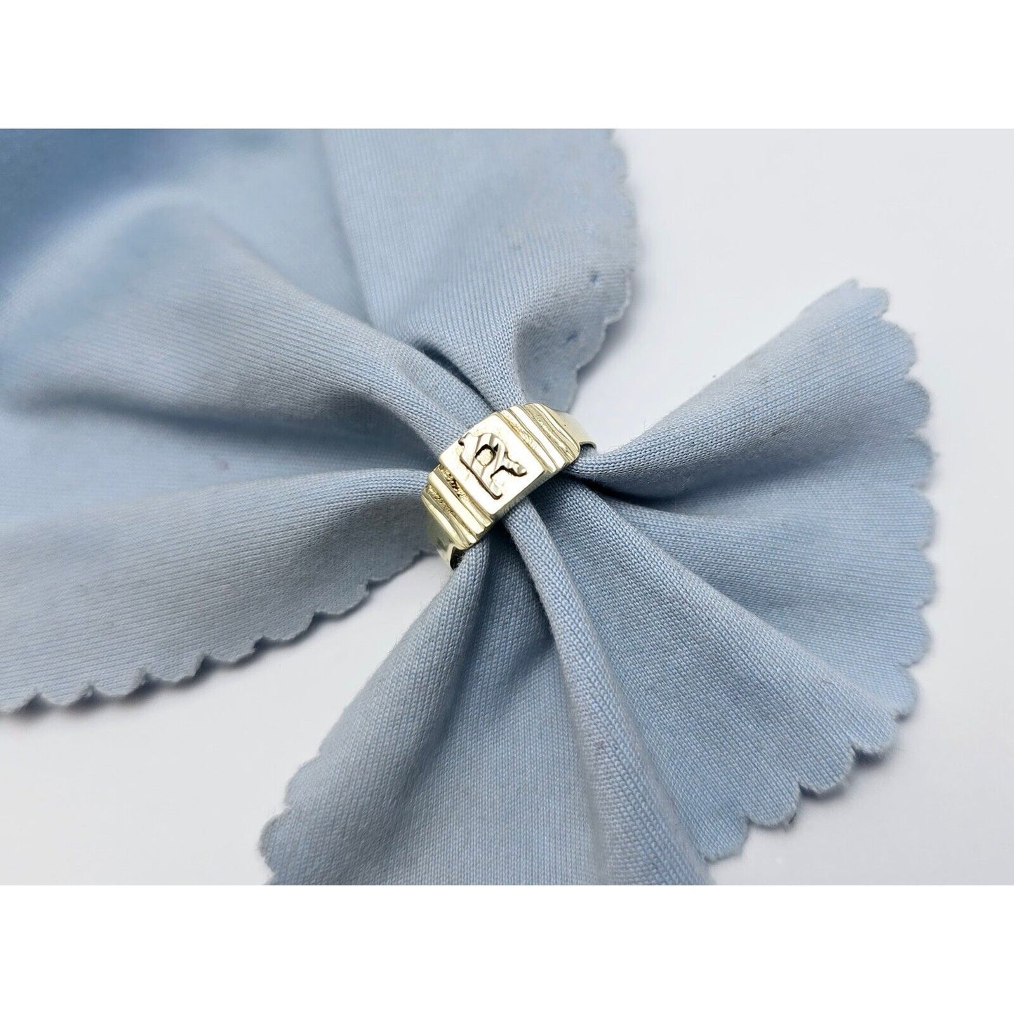 10K Two Tone Gold Initial "R" Toe or Baby Ring