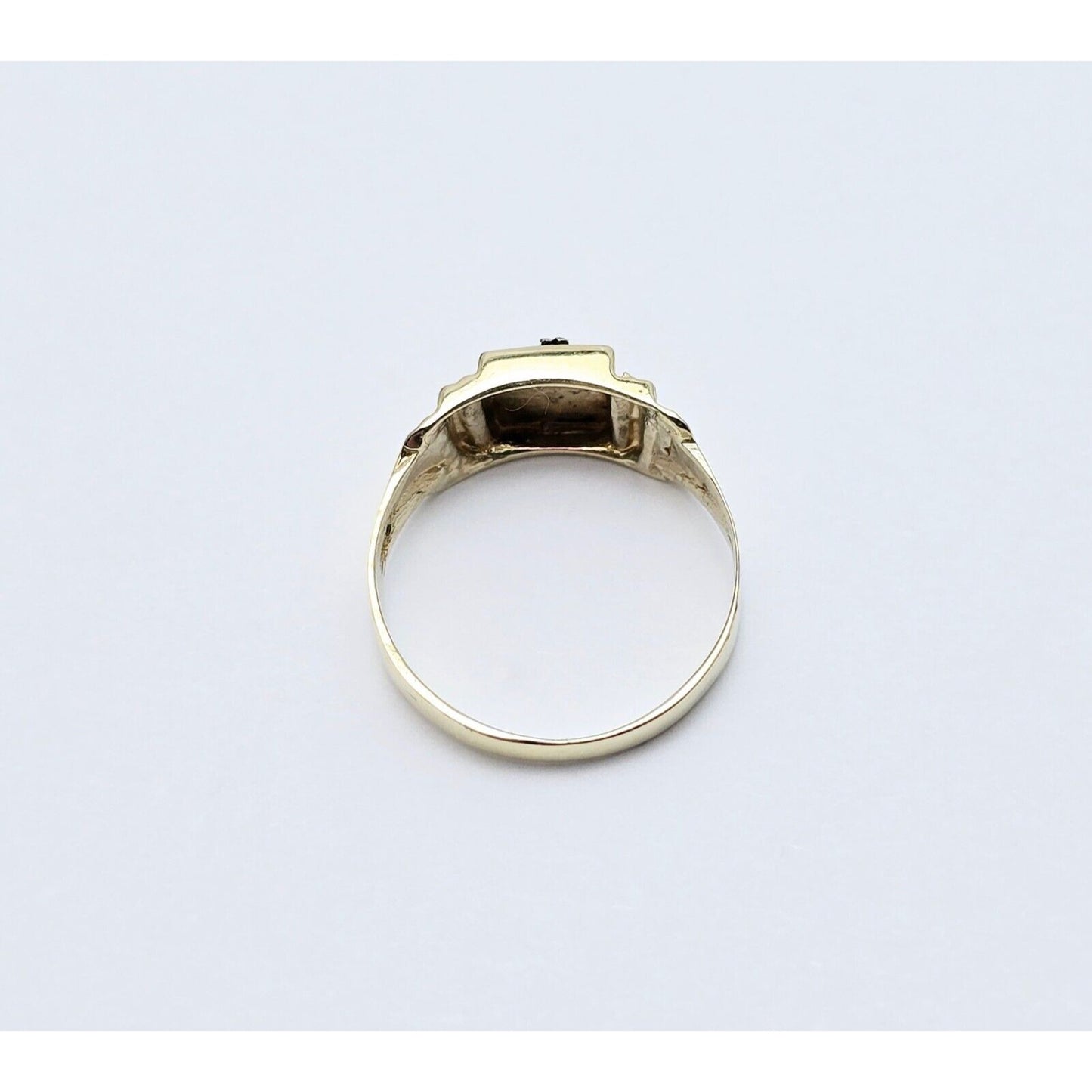 10K Two Tone Gold Initial "R" Toe or Baby Ring