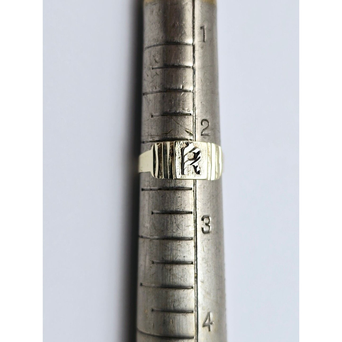 10K Two Tone Gold Initial "R" Toe or Baby Ring