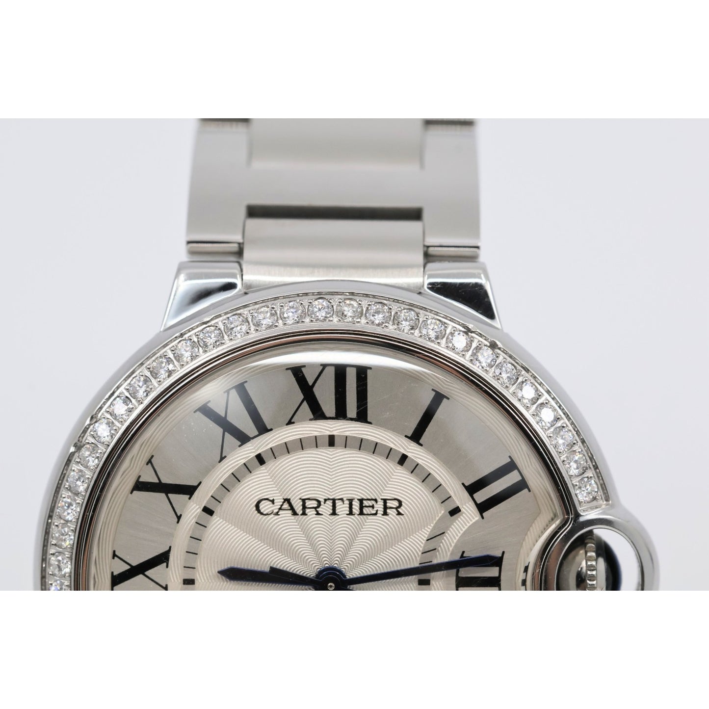 Cartier Ballon Bleu WSBB0048 36mm Automatic Custom Diamond Bezel Watch