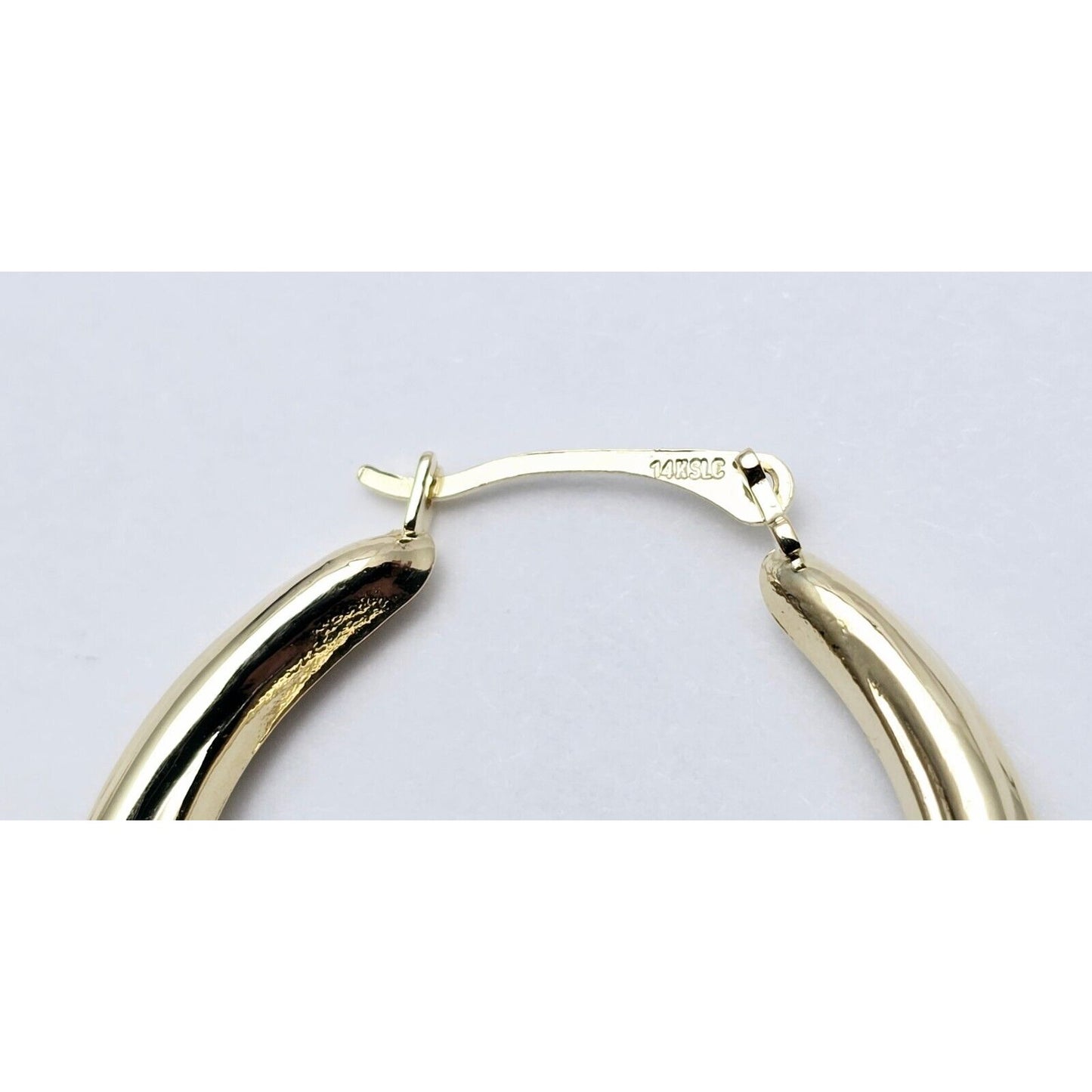 14K Yellow Gold Spiral Tube Hoop Earrings