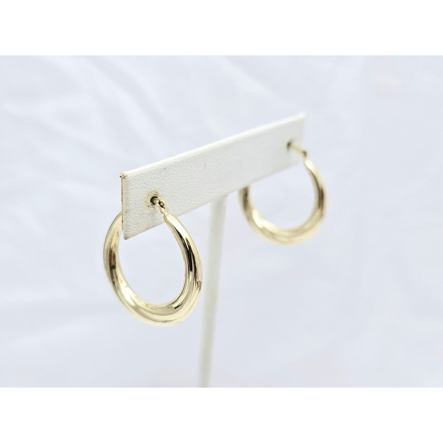 14K Yellow Gold Spiral Tube Hoop Earrings