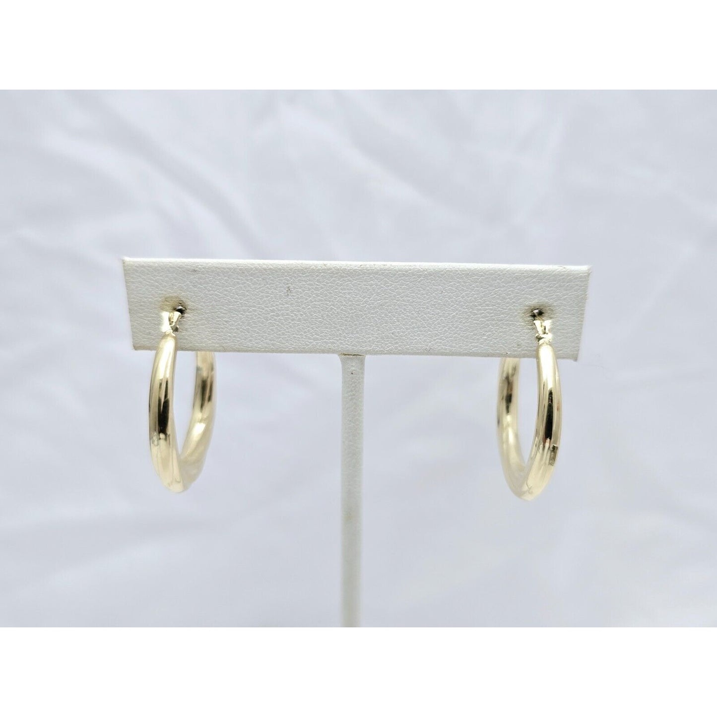14K Yellow Gold Spiral Tube Hoop Earrings