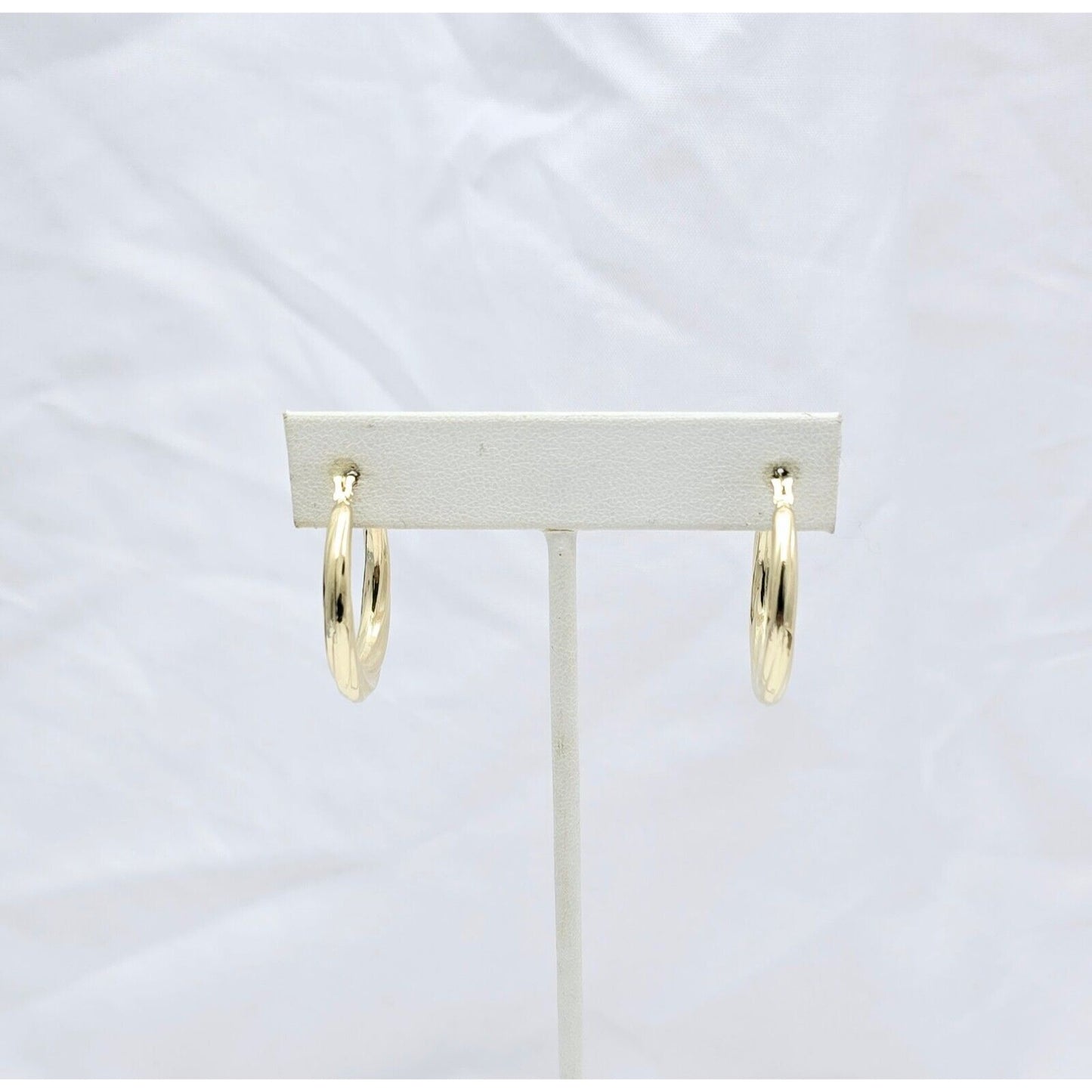 14K Yellow Gold Spiral Tube Hoop Earrings