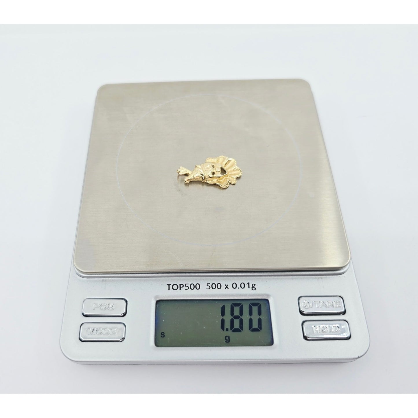 14K Yellow Gold Laughing Clown Dangle Charm Pendant