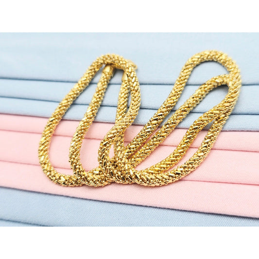 18K Yellow Gold Mesh Weave Snake Chain Necklace