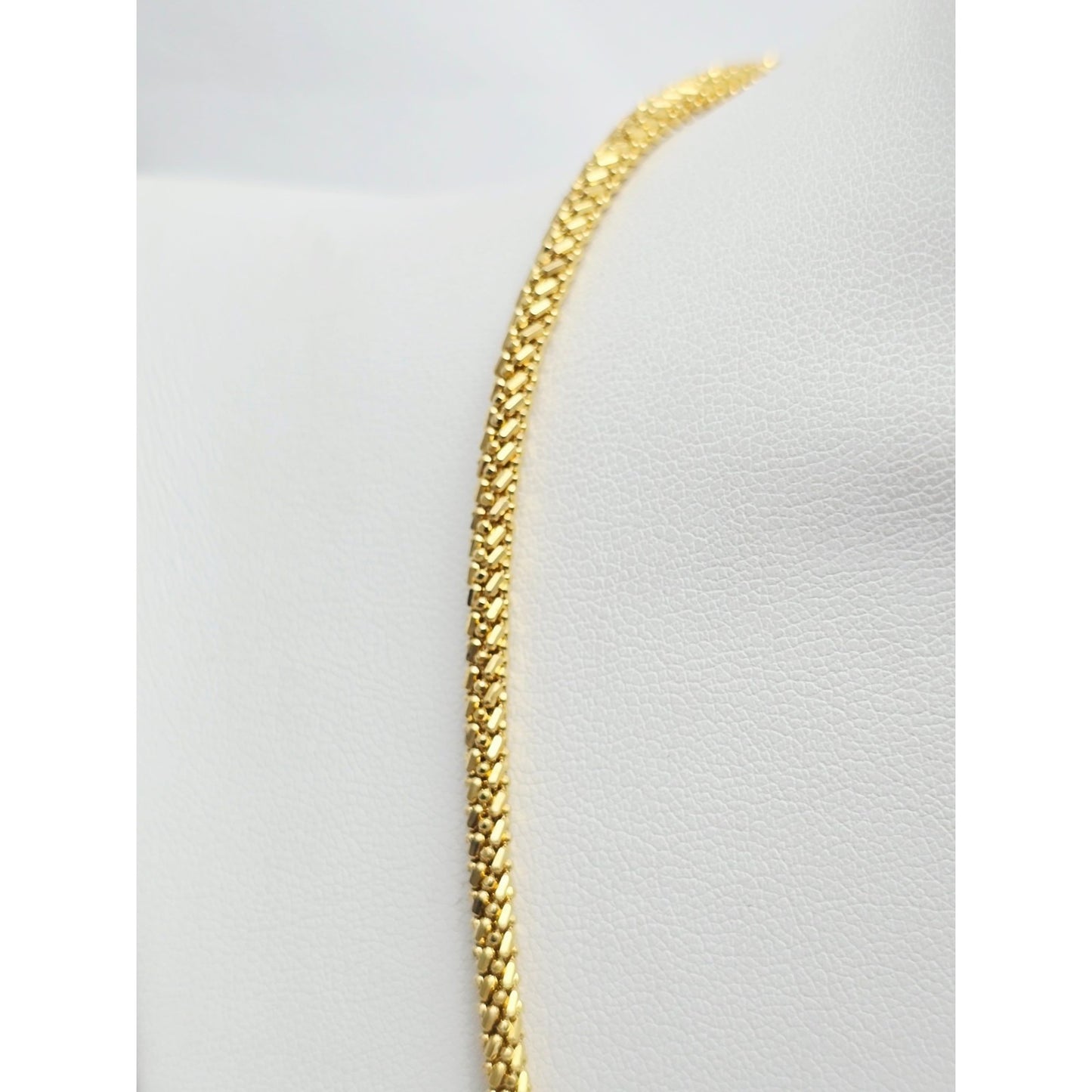 18K Yellow Gold Mesh Weave Snake Chain Necklace