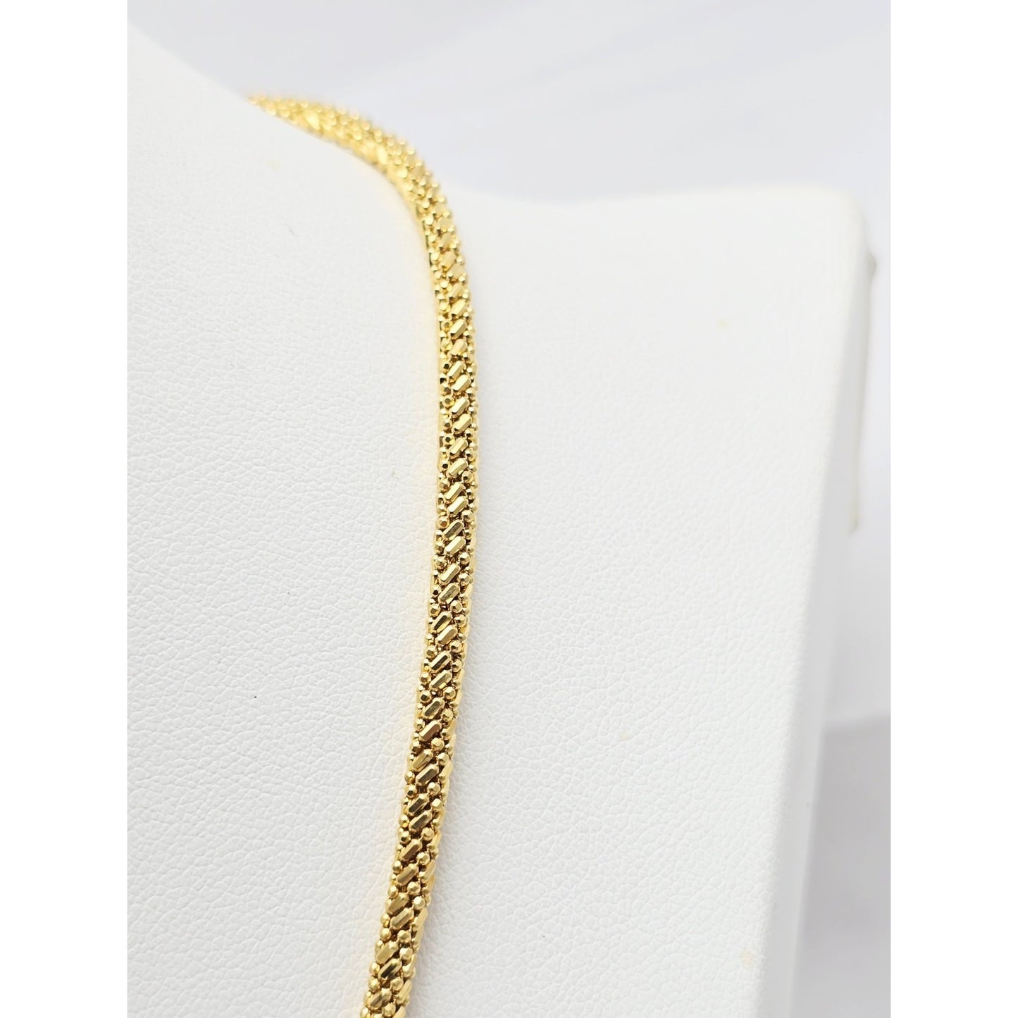 18K Yellow Gold Mesh Weave Snake Chain Necklace
