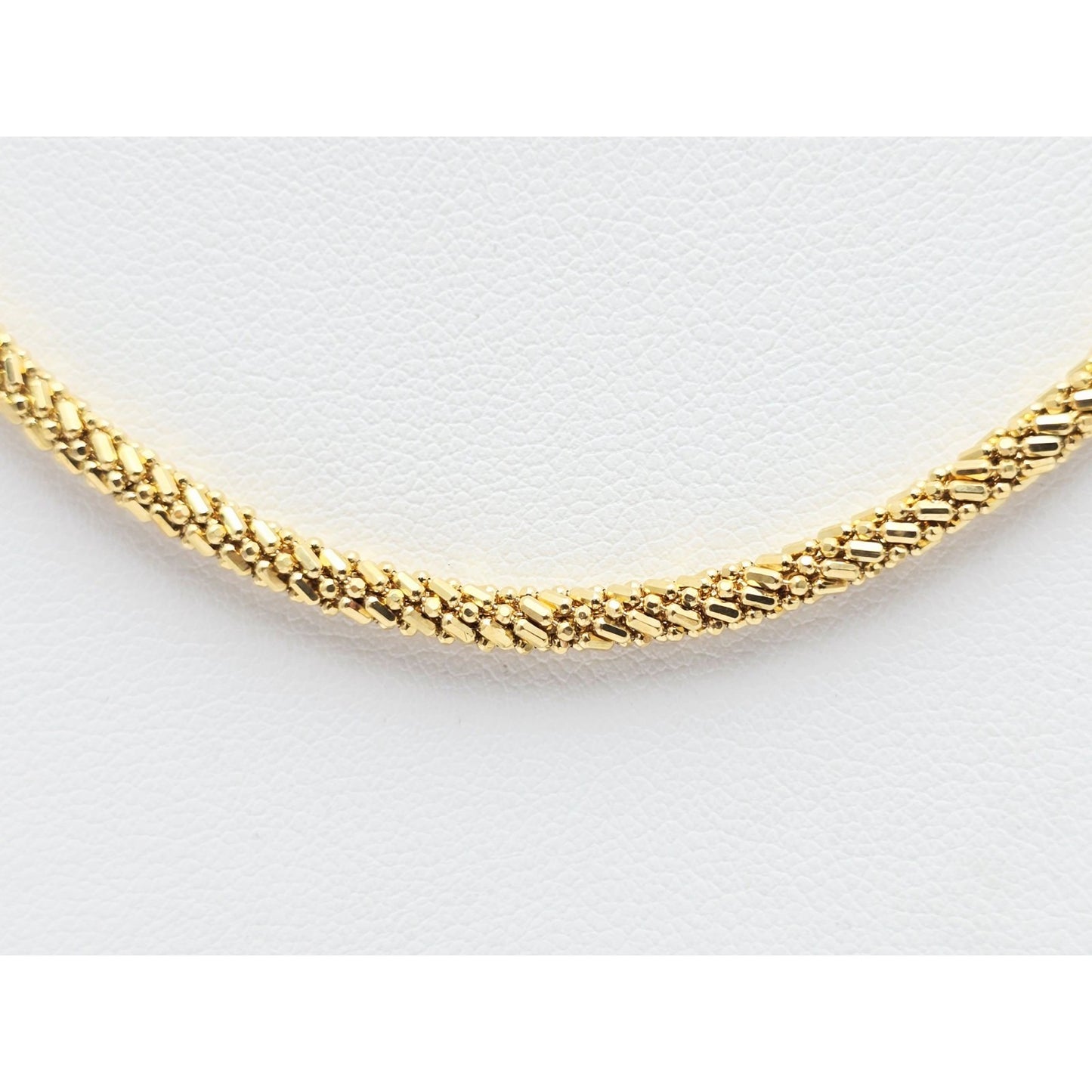 18K Yellow Gold Mesh Weave Snake Chain Necklace