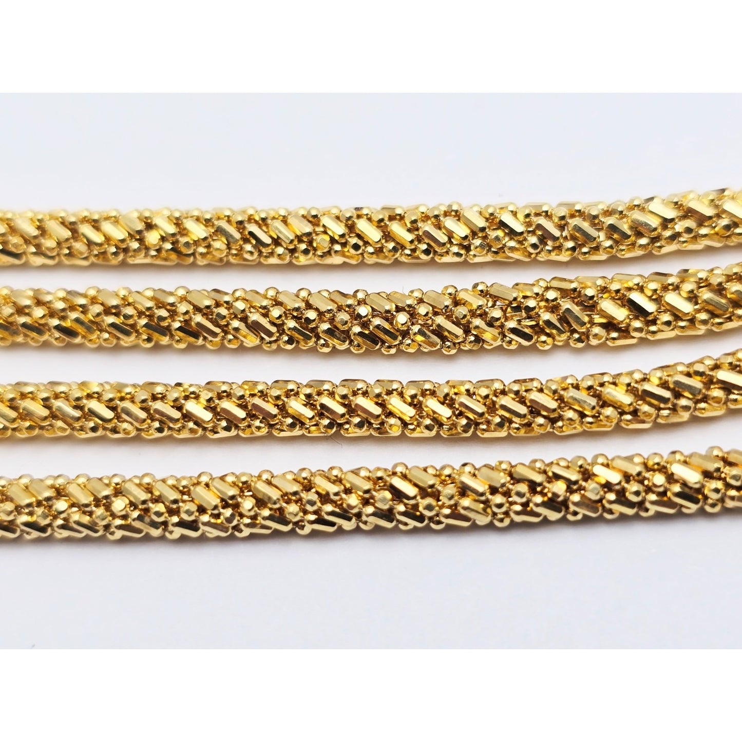 18K Yellow Gold Mesh Weave Snake Chain Necklace