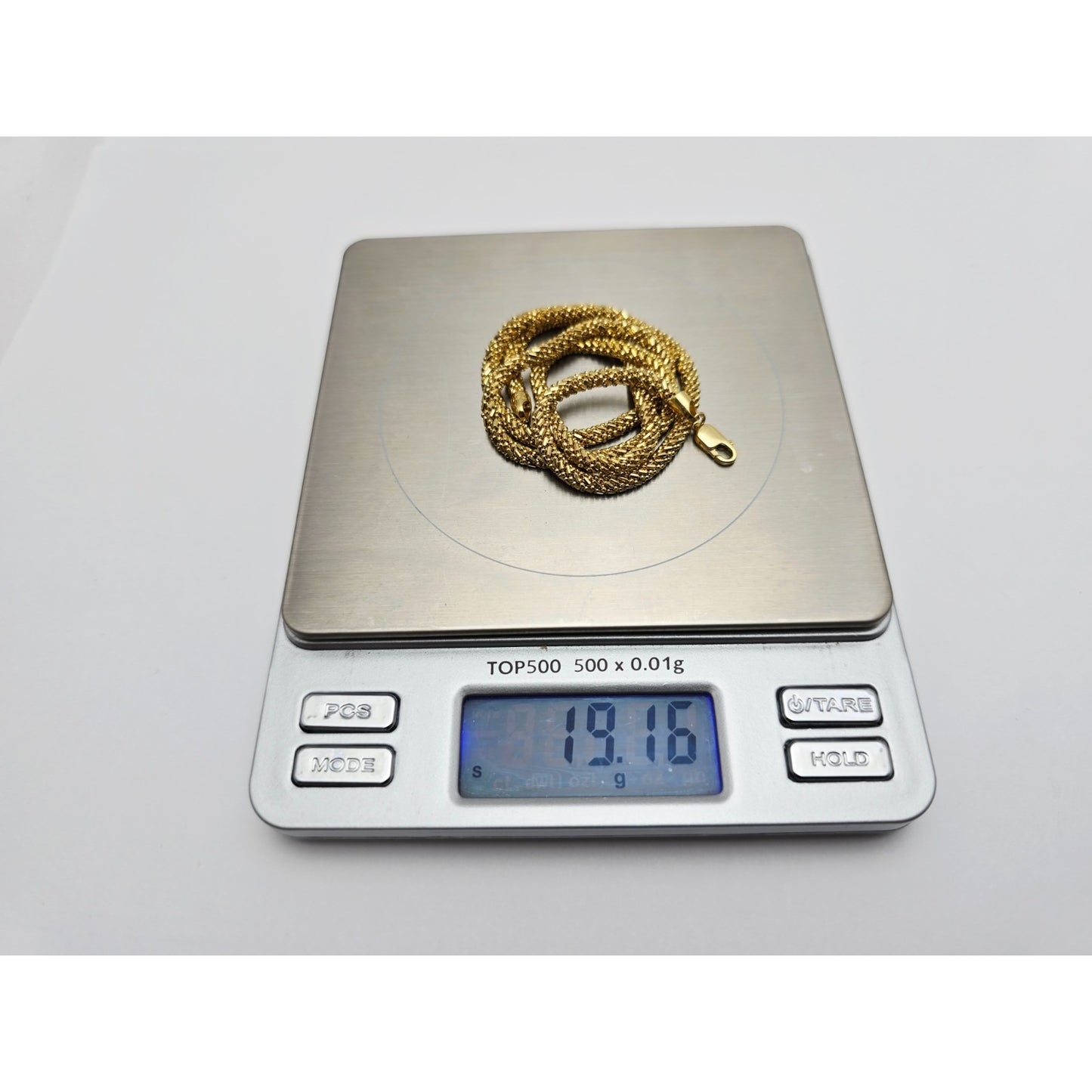 18K Yellow Gold Mesh Weave Snake Chain Necklace