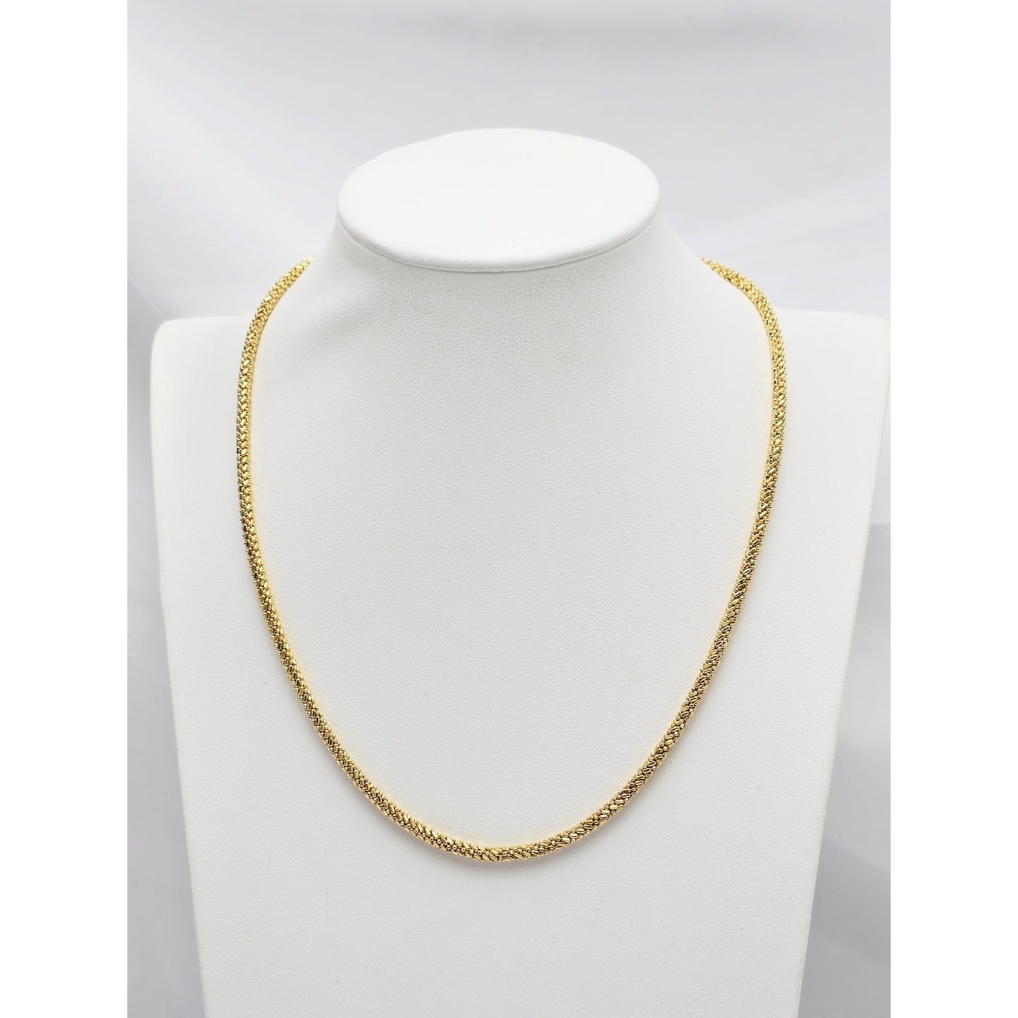 18K Yellow Gold Mesh Weave Snake Chain Necklace