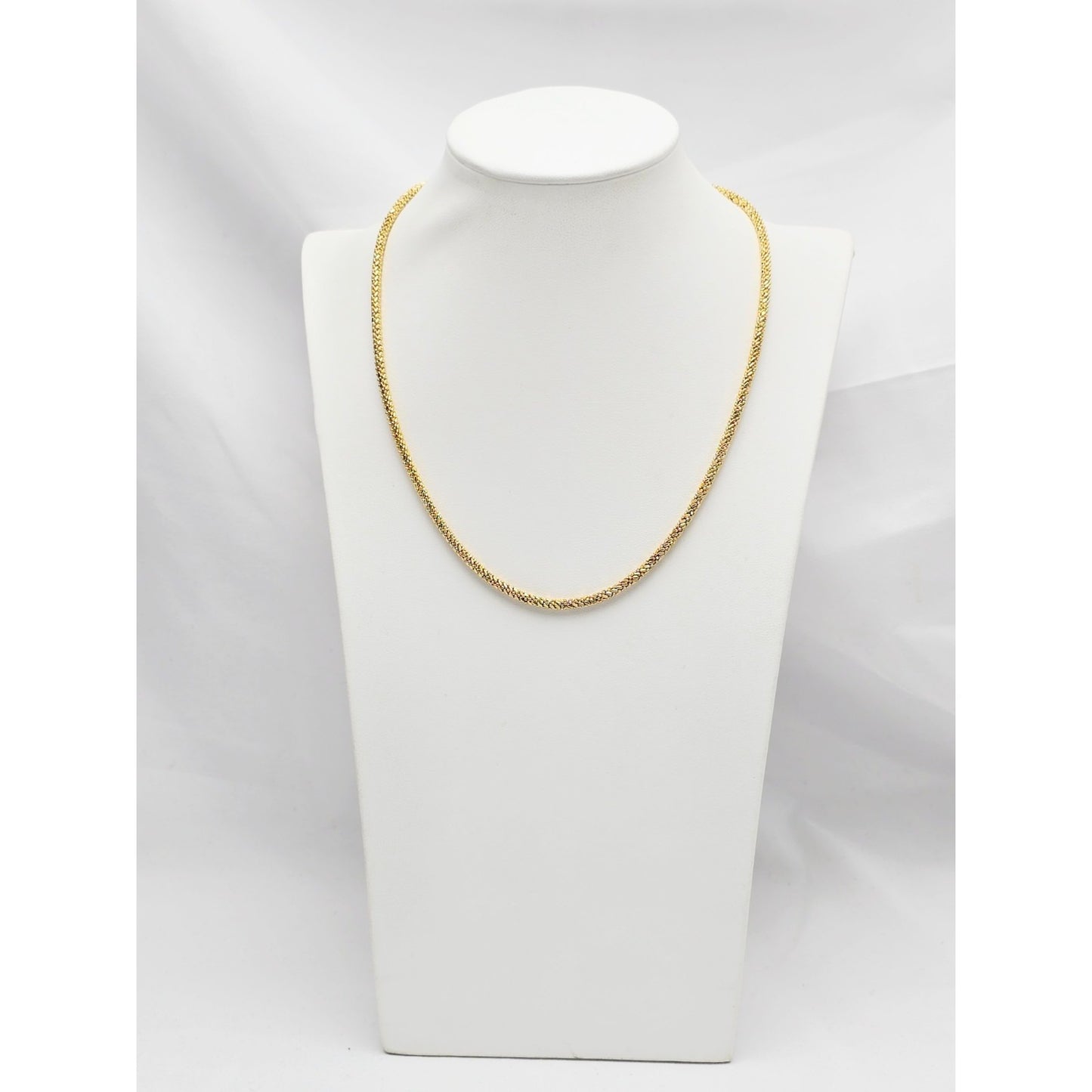 18K Yellow Gold Mesh Weave Snake Chain Necklace