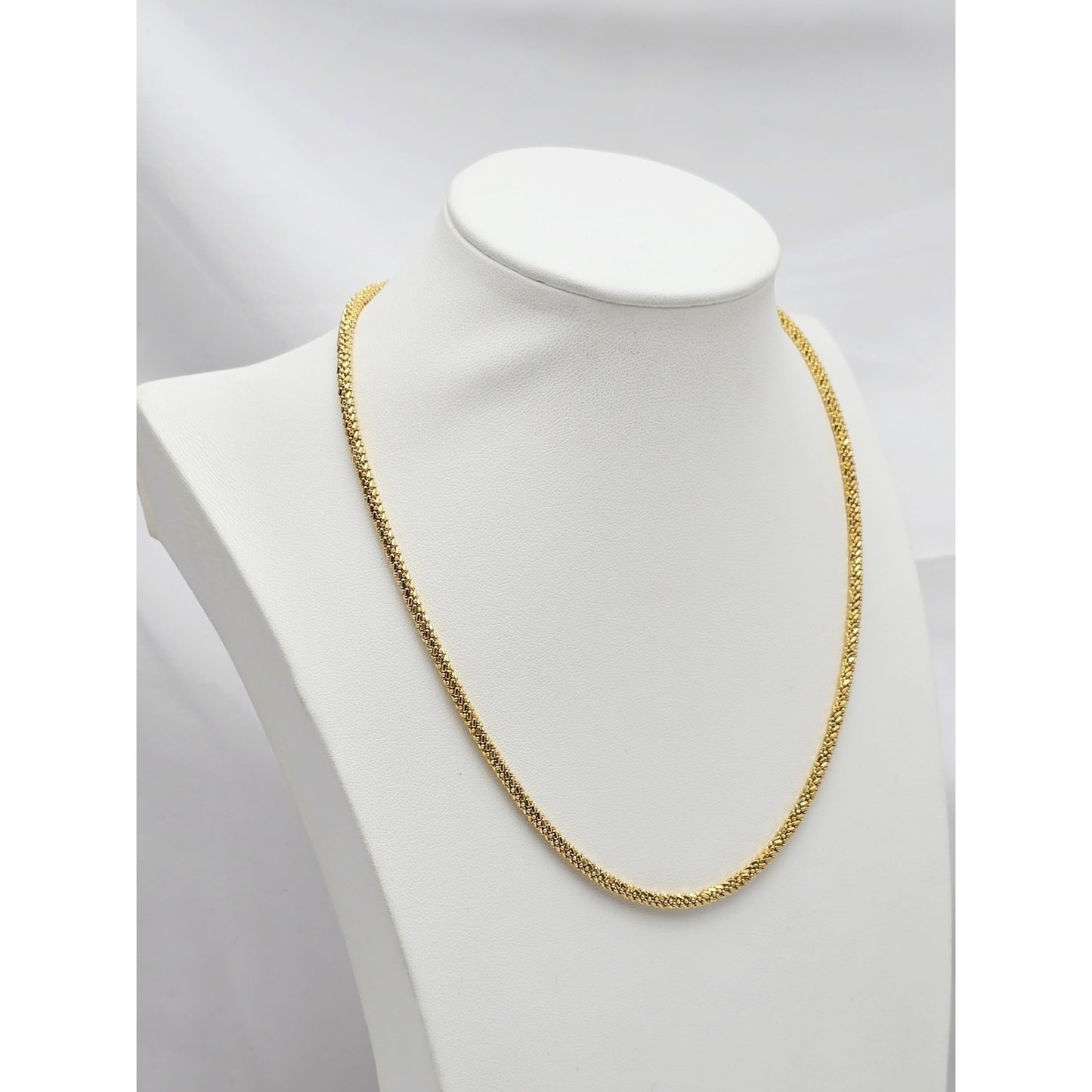 18K Yellow Gold Mesh Weave Snake Chain Necklace