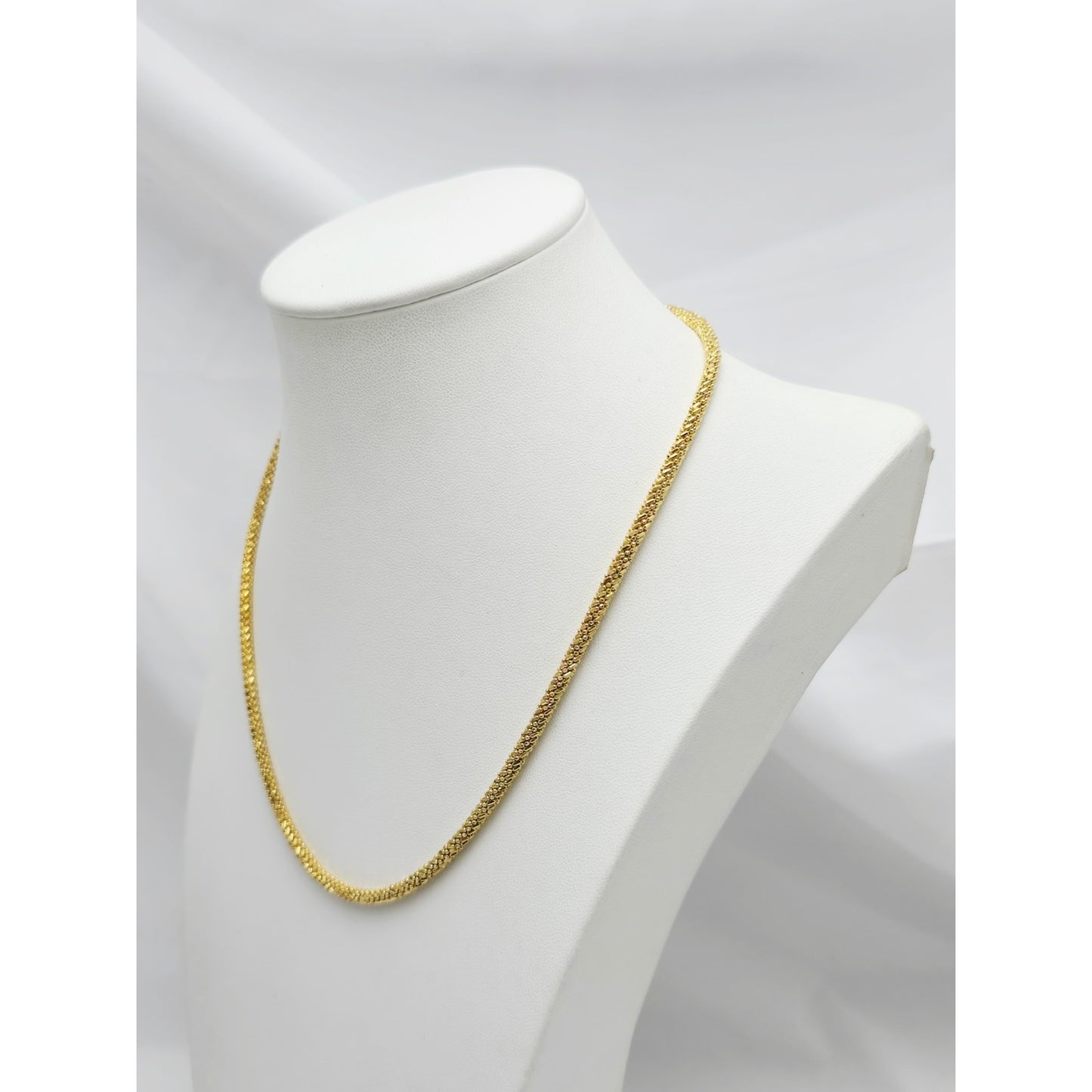 18K Yellow Gold Mesh Weave Snake Chain Necklace