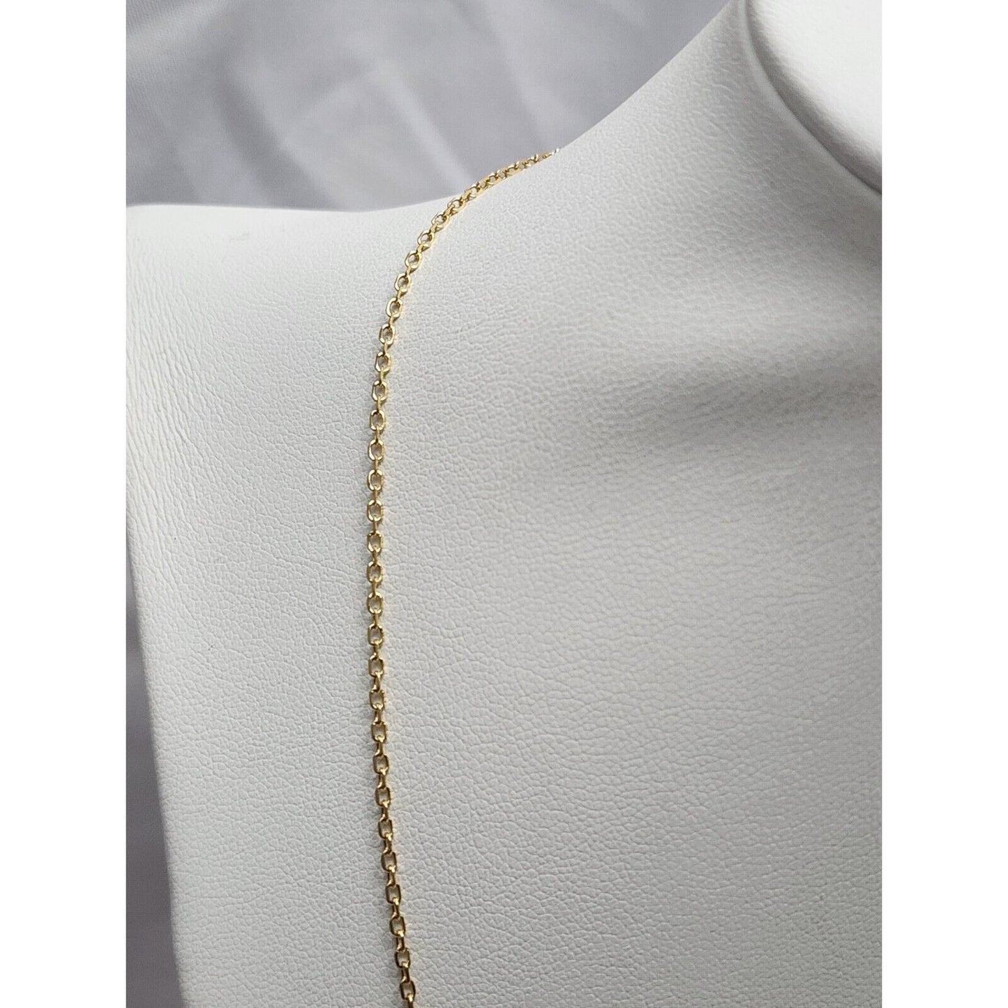 14K Yellow Gold Initial Name "Christian" Charm Pendant Cable Link Chain Necklace