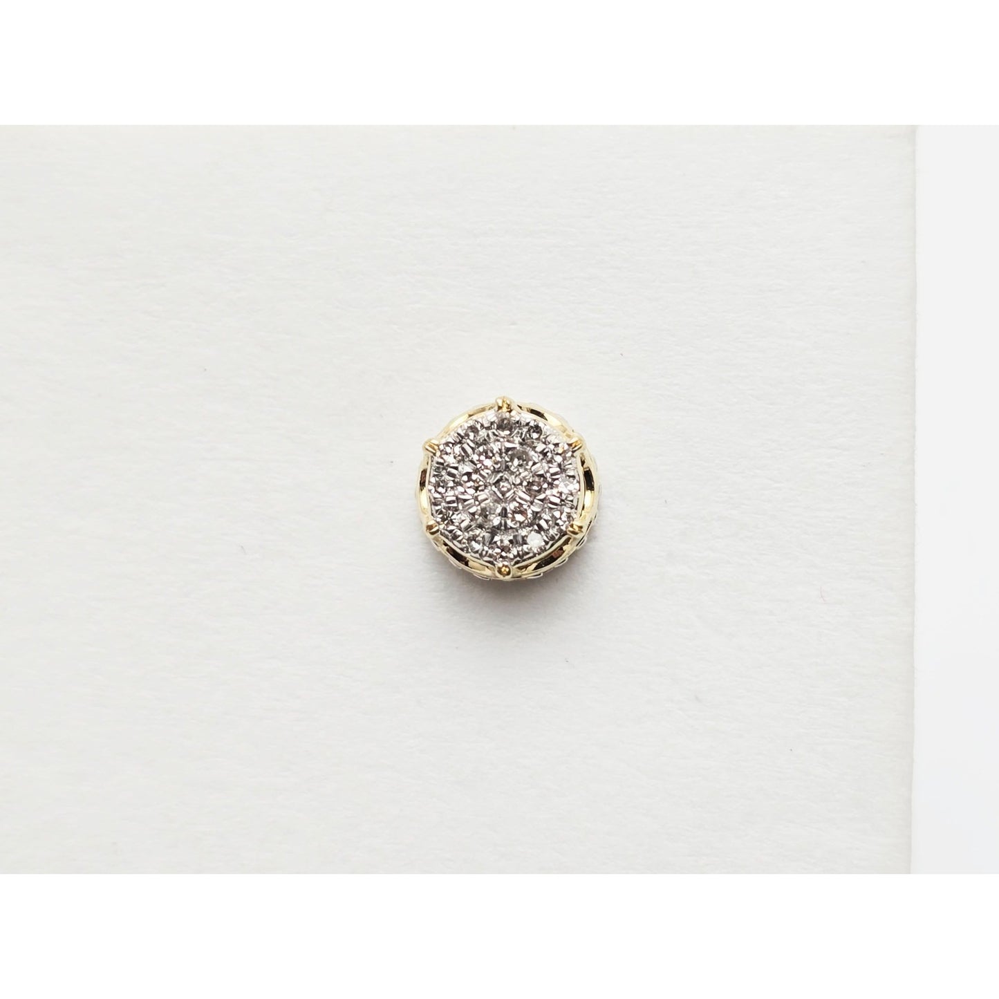 10K Yellow Gold Round Shaped Diamond Stud Earrings