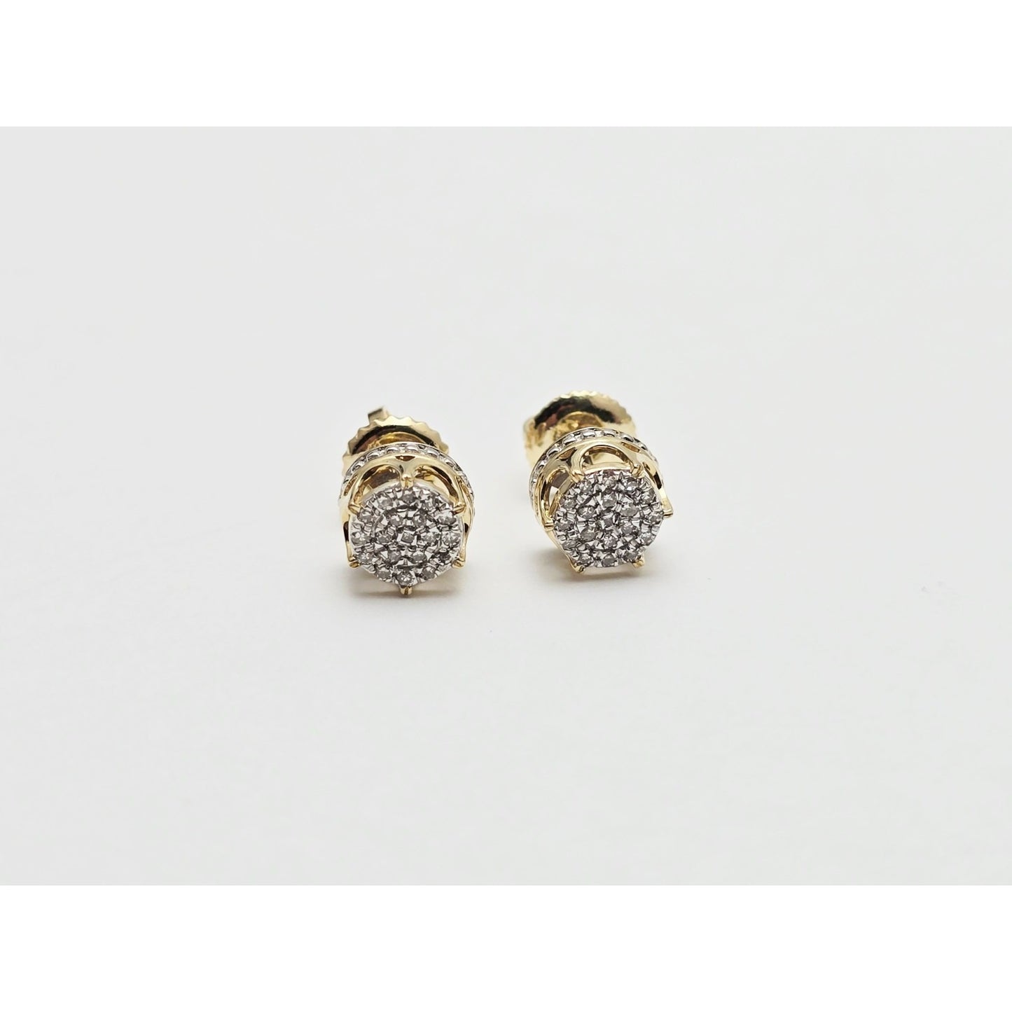 10K Yellow Gold Round Shaped Diamond Stud Earrings