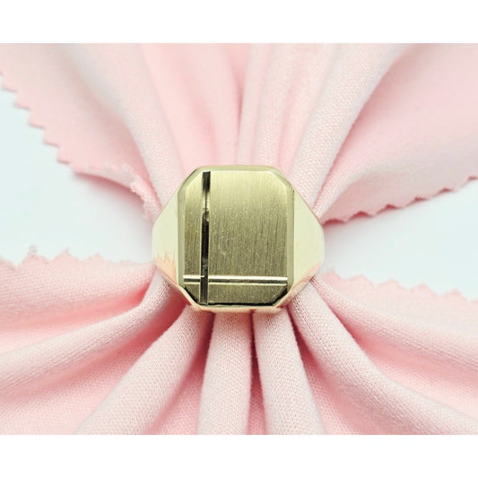 14K Yellow Gold Statement Signet Ring