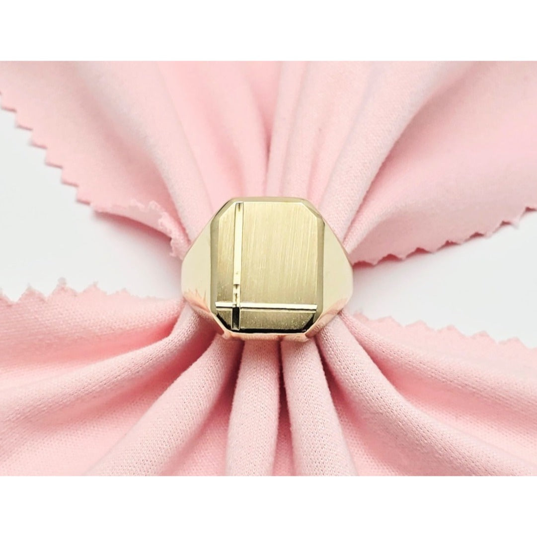 14K Yellow Gold Statement Signet Ring