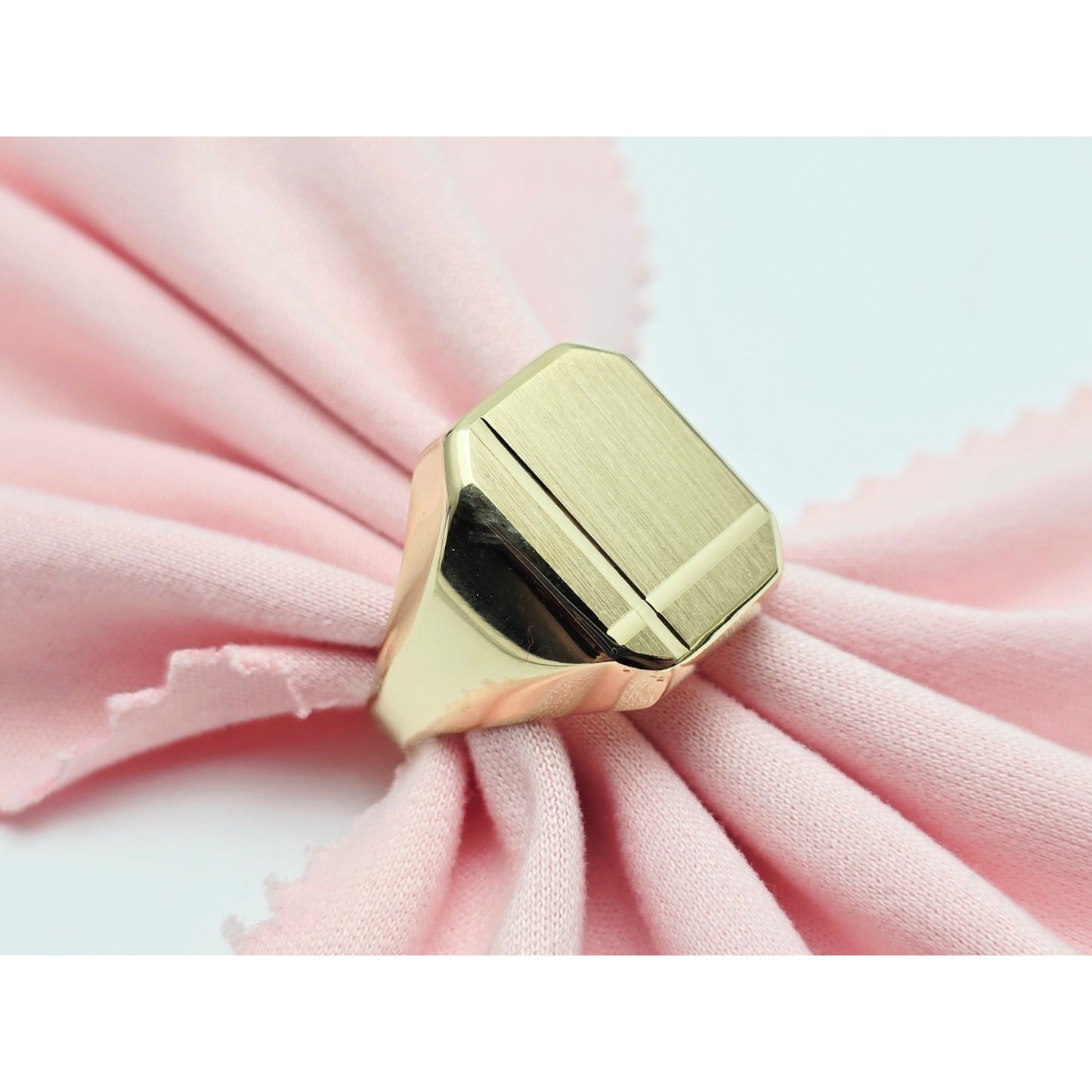 14K Yellow Gold Statement Signet Ring