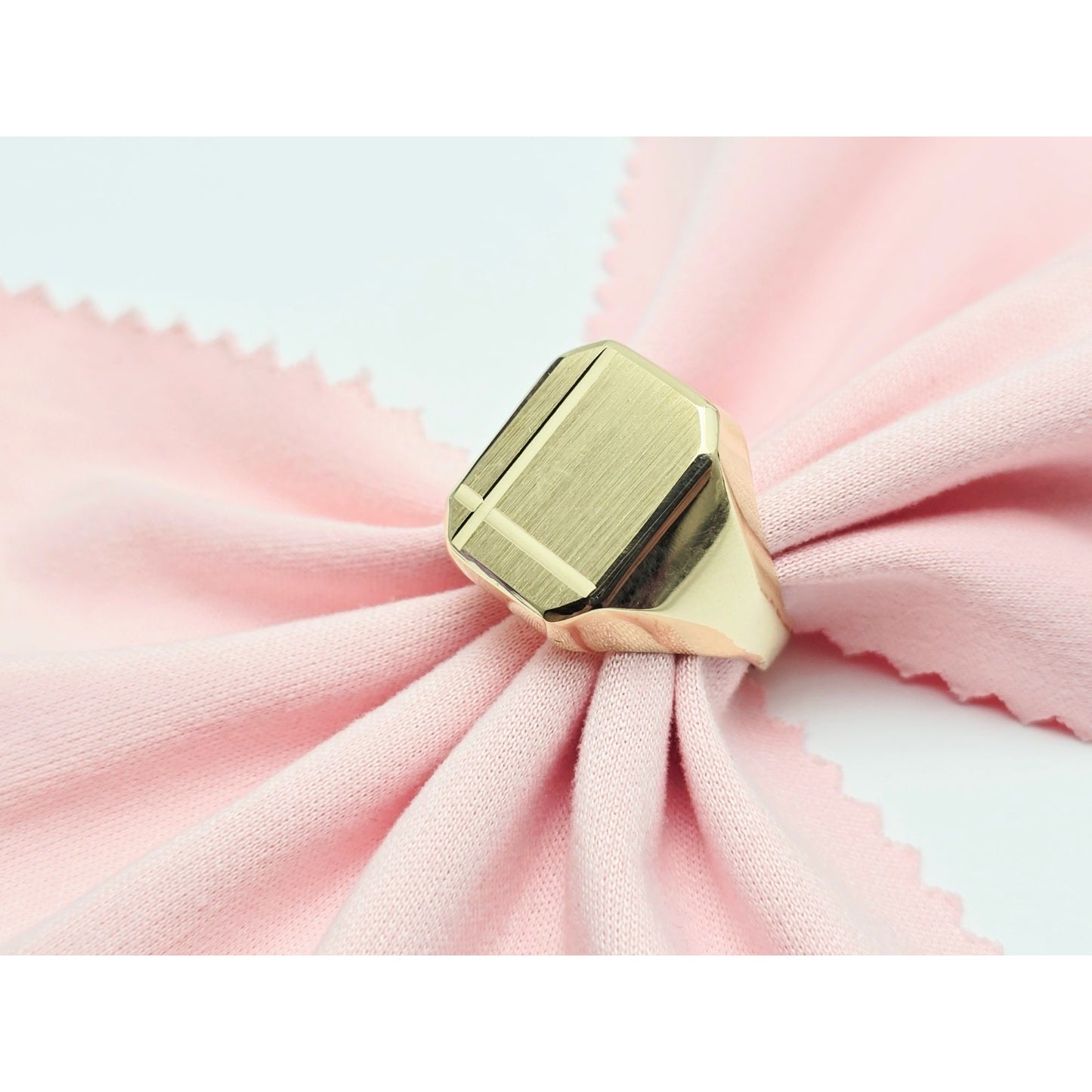 14K Yellow Gold Statement Signet Ring