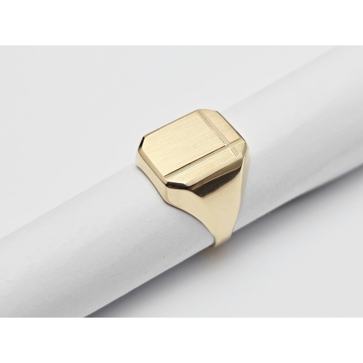 14K Yellow Gold Statement Signet Ring