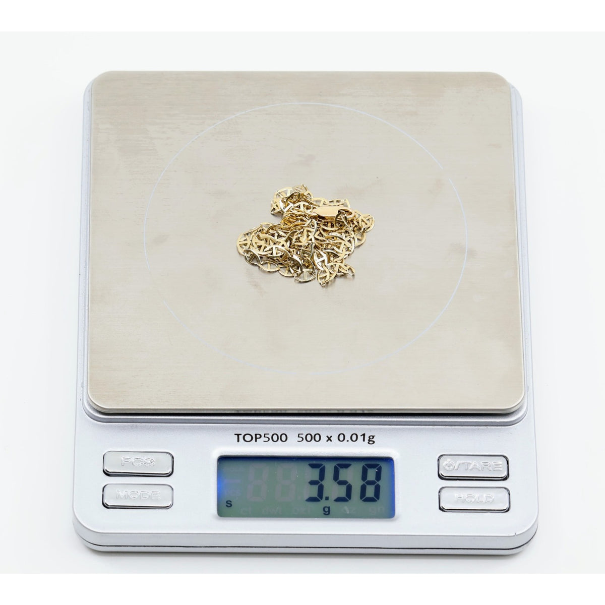 10K Yellow Gold Mariner Anchor Link Chain Necklace