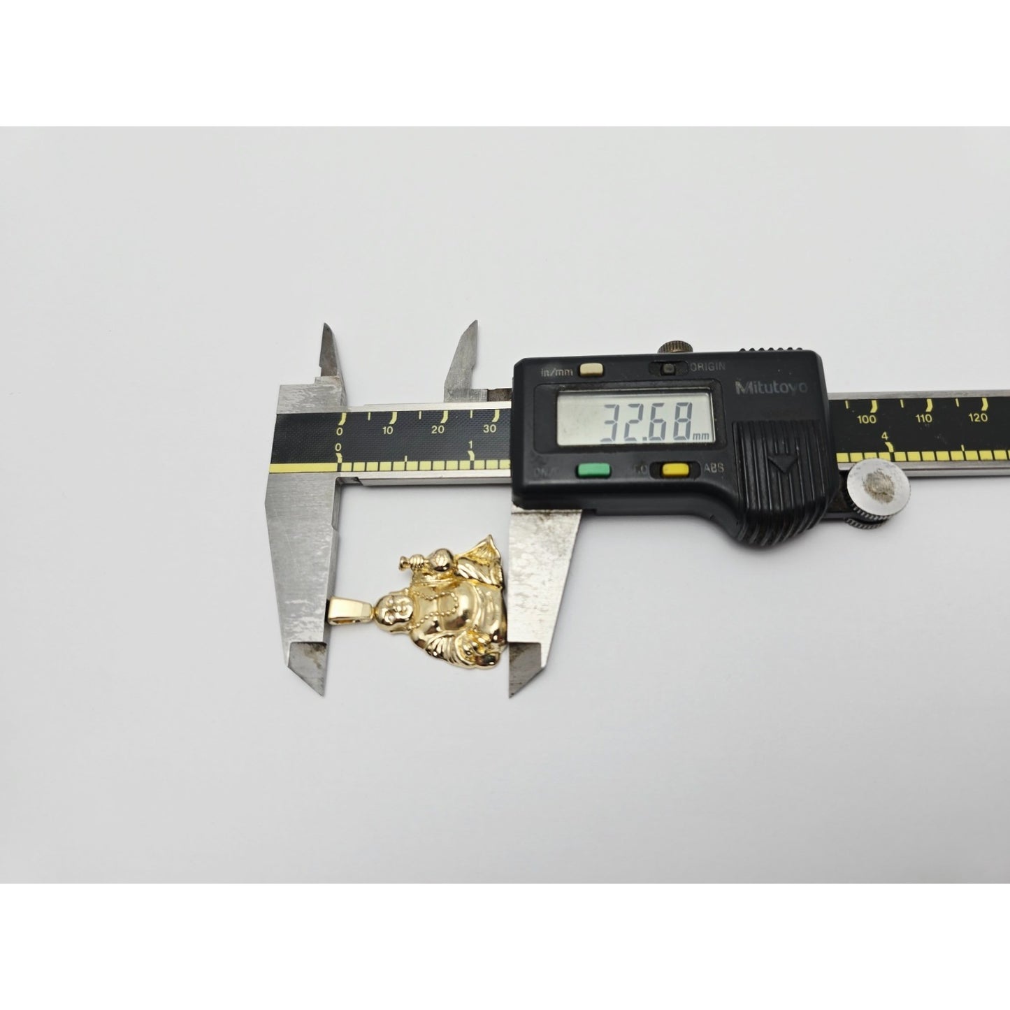 IF & Co Micro Lucky Buddha Piece Diamond Eyes Money Bag 14k Solid Yellow Gold